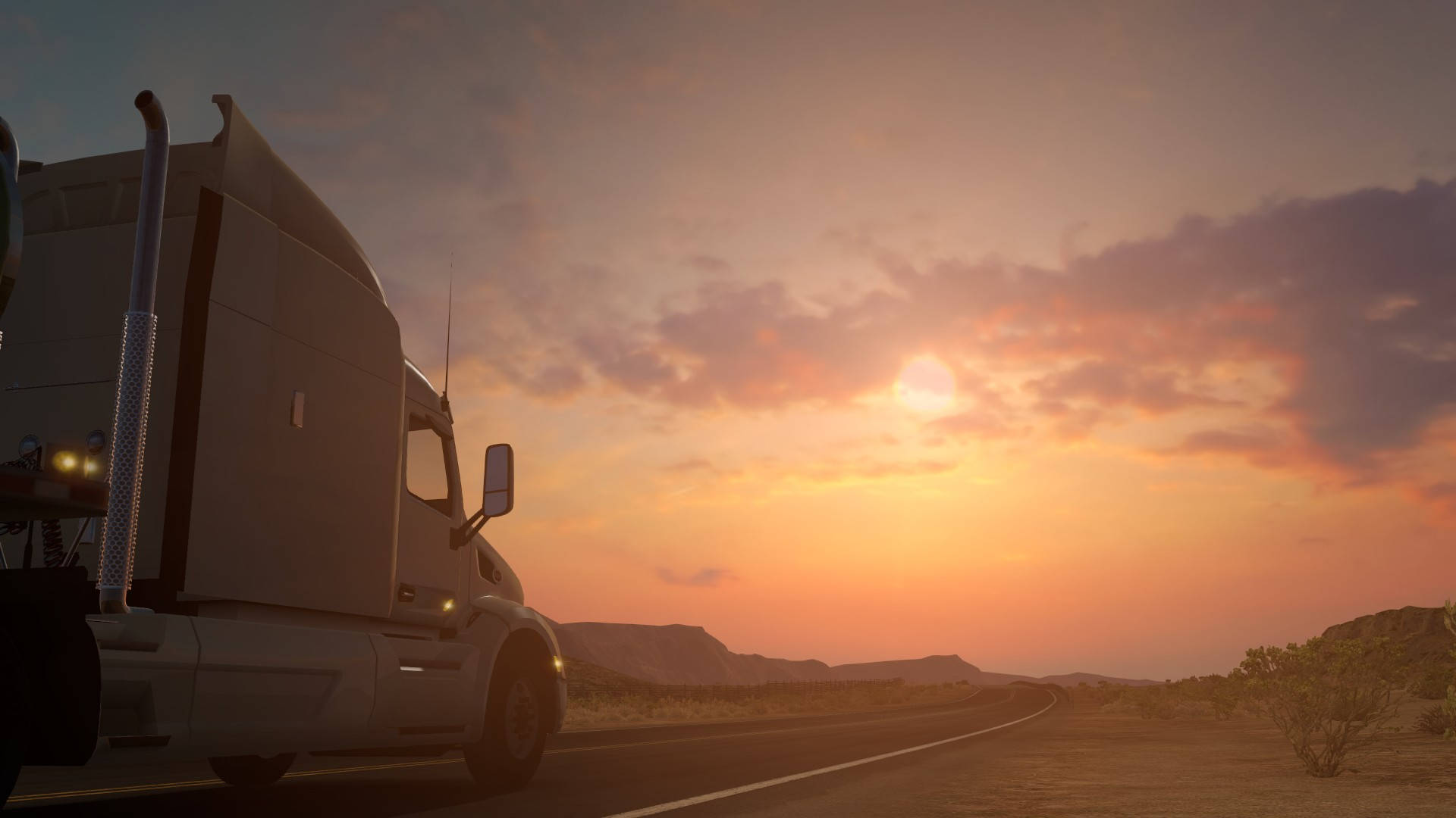 American Truck Simulator Desert Road Background