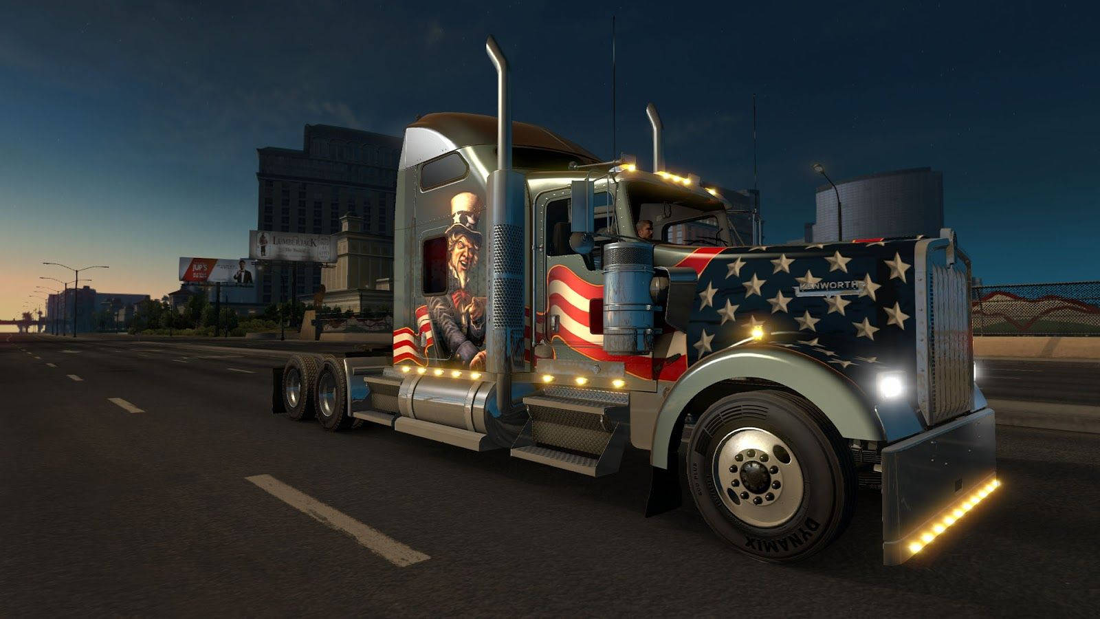 American Truck Simulator Flag Decal Design Background