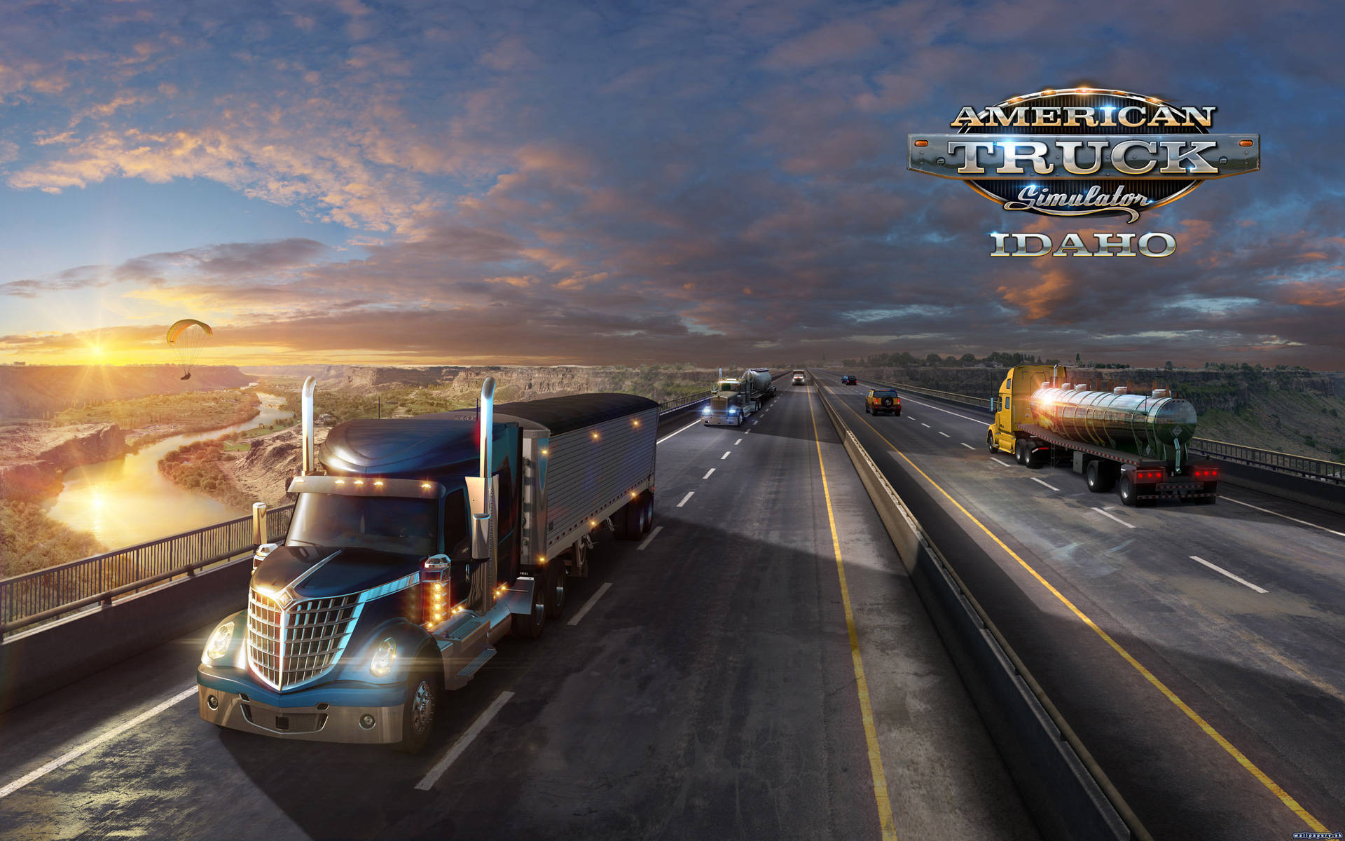 American Truck Simulator Idaho Road Background