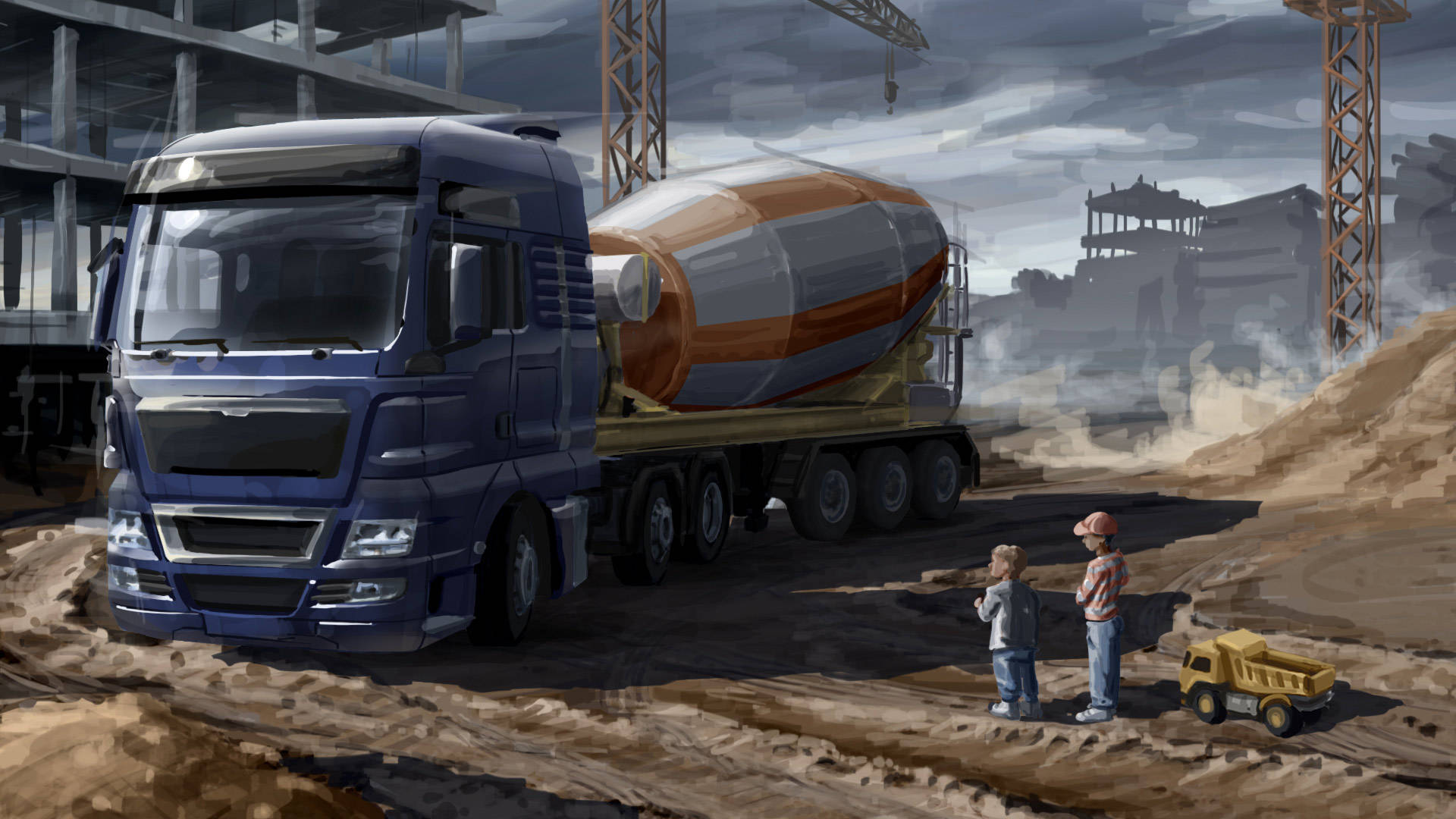 American Truck Simulator Mixer Truck Background