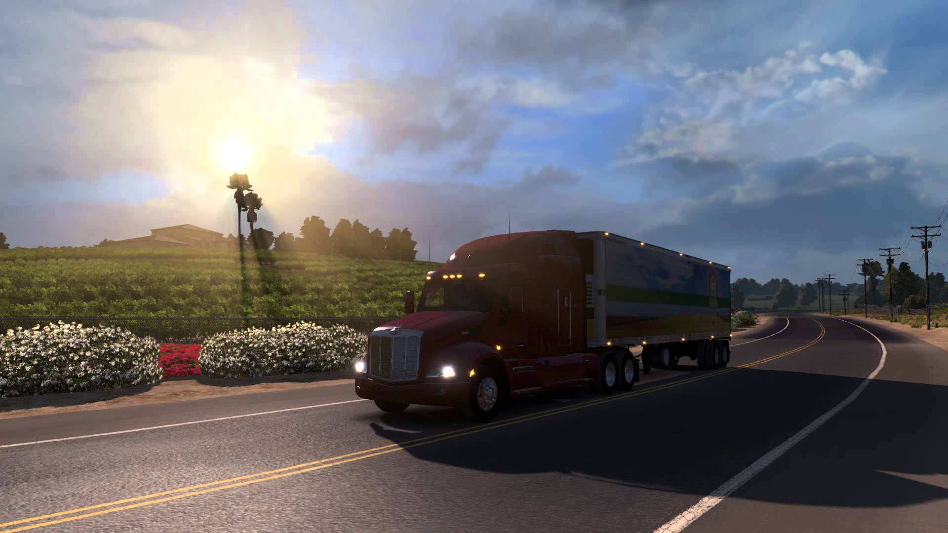 American Truck Simulator Red Freight Liner Background