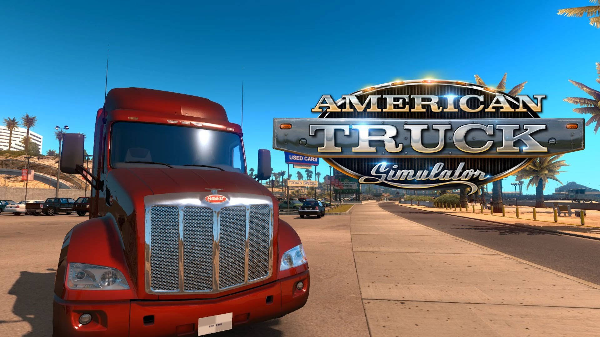 American Truck Simulator Red Peterbilt Truck