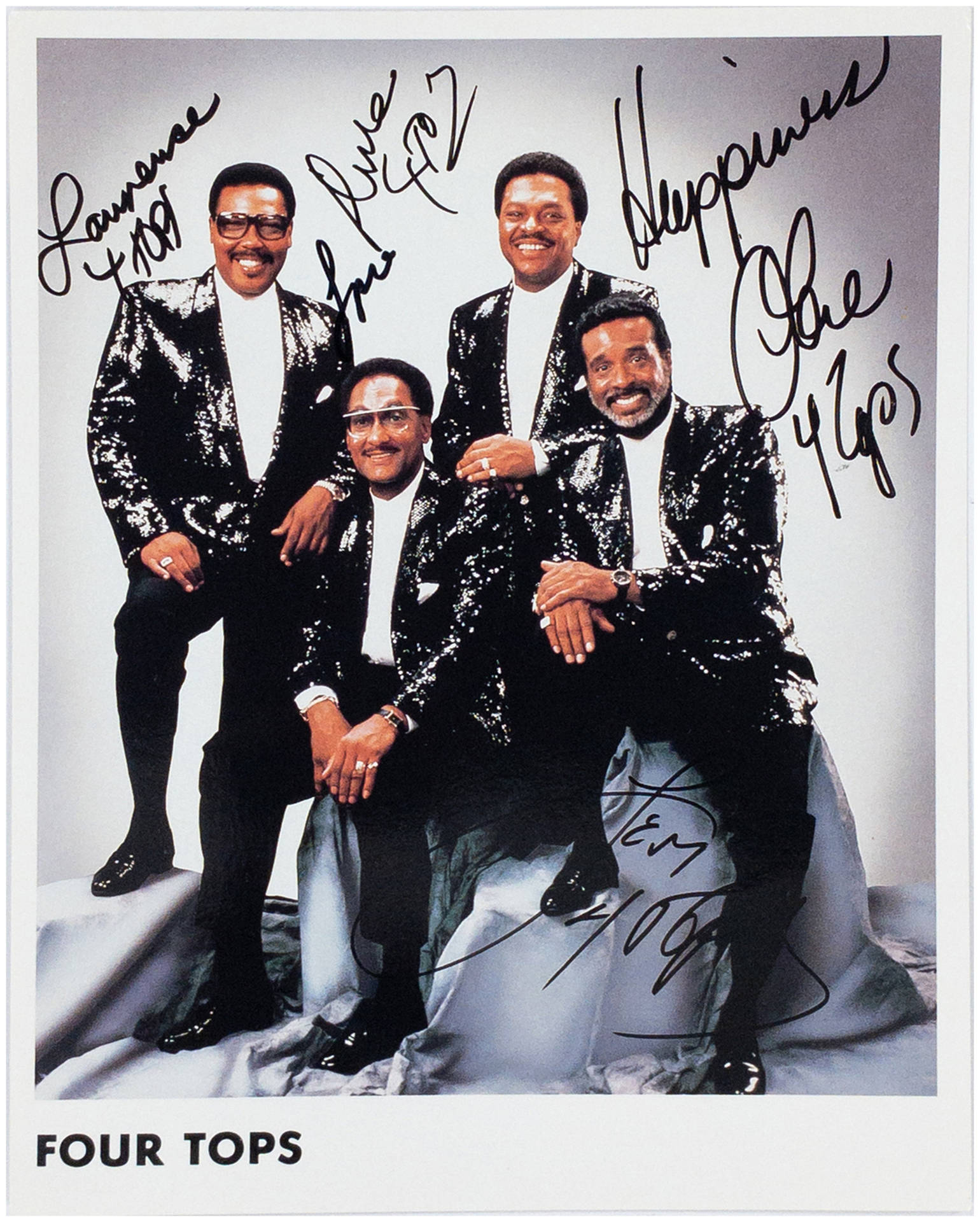 American Vocal Quartet Four Tops Polaroid With Autograph