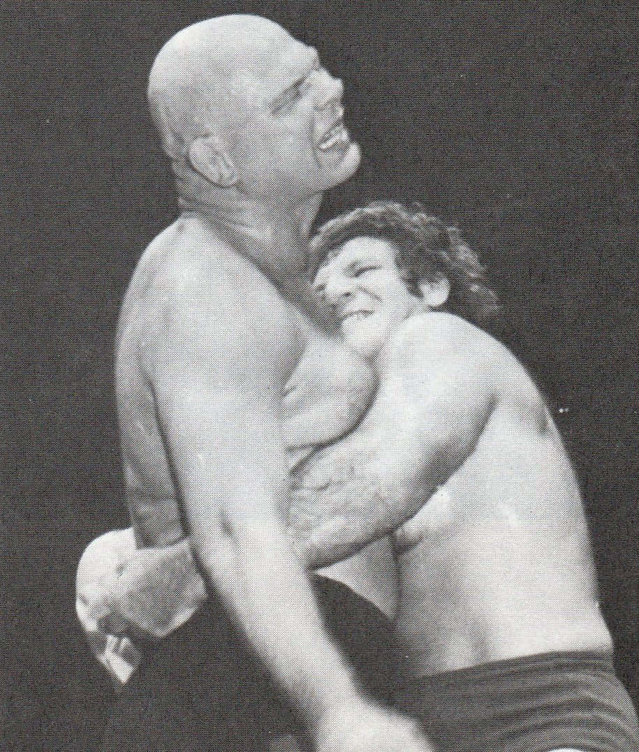 American Wrestler Baron Von Raschke And Bruno Sammartino Background