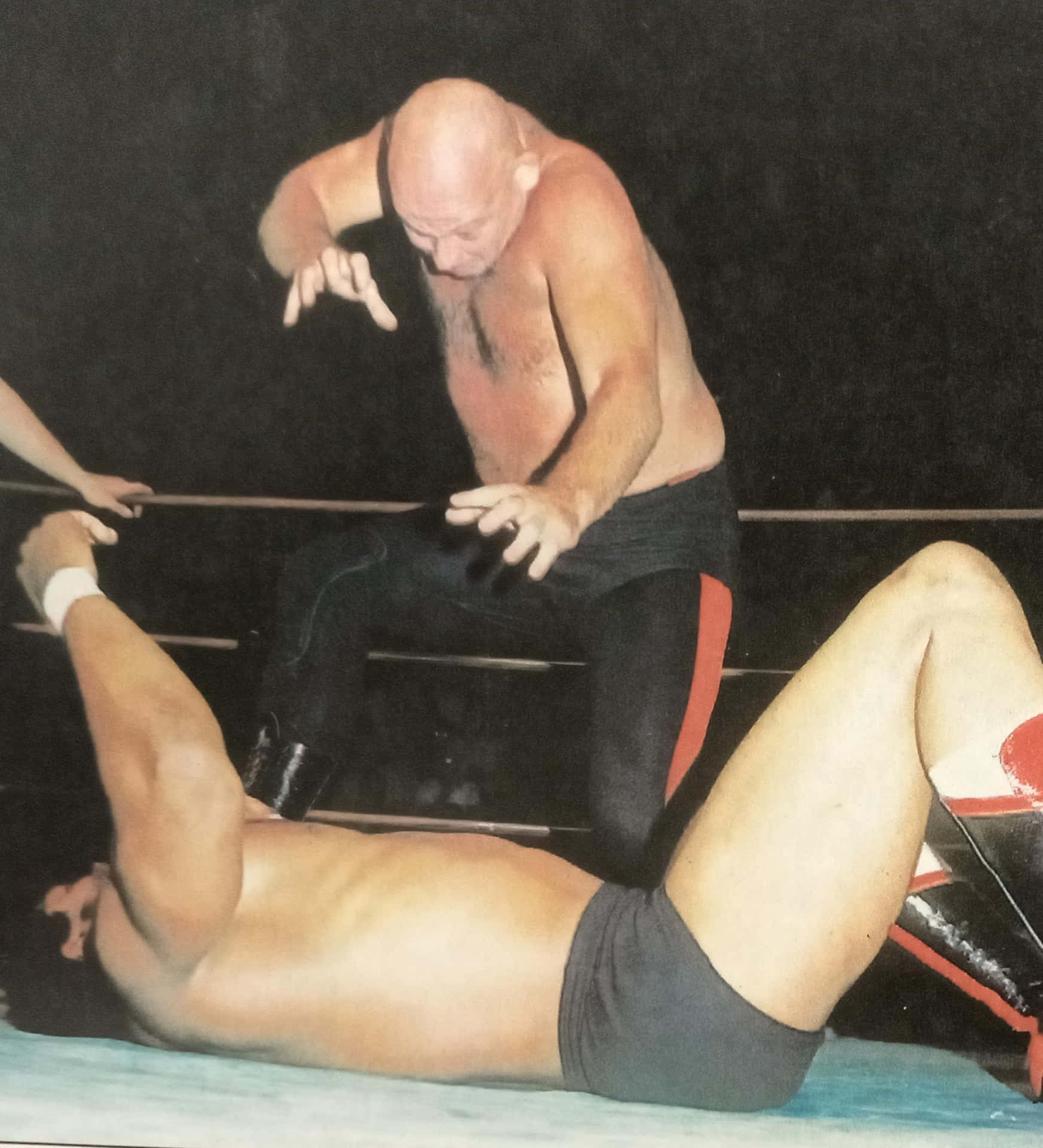American Wrestler Baron Von Raschke In Action In The Ring Background