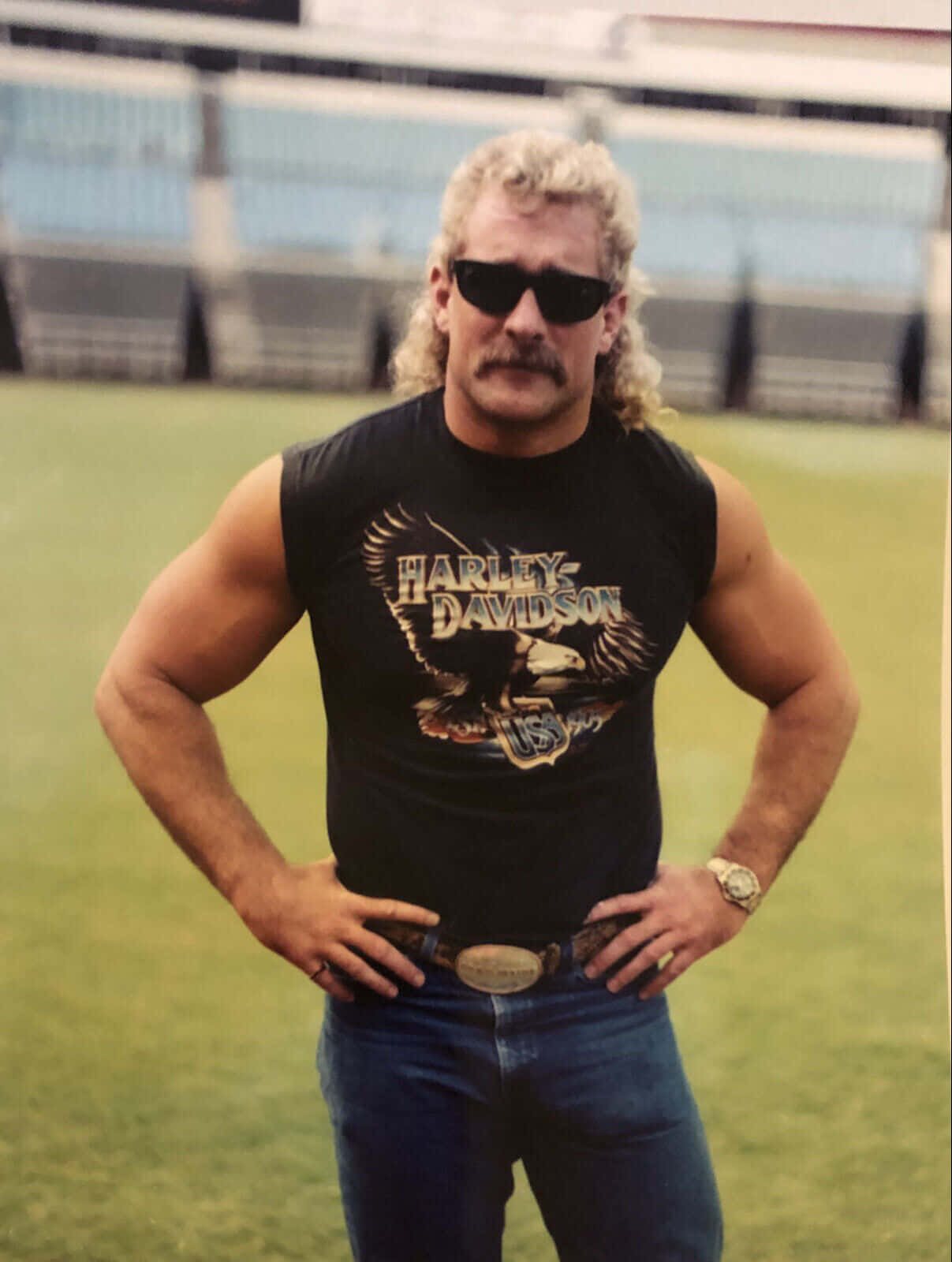 American Wrestler Magnum Ta Wearing Harley Davidson Shirt