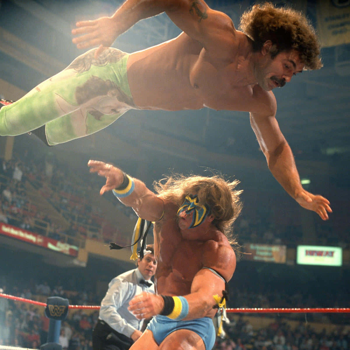 American Wrestler Ultimate Warrior With Rick Rude Summerslam 1989 Background