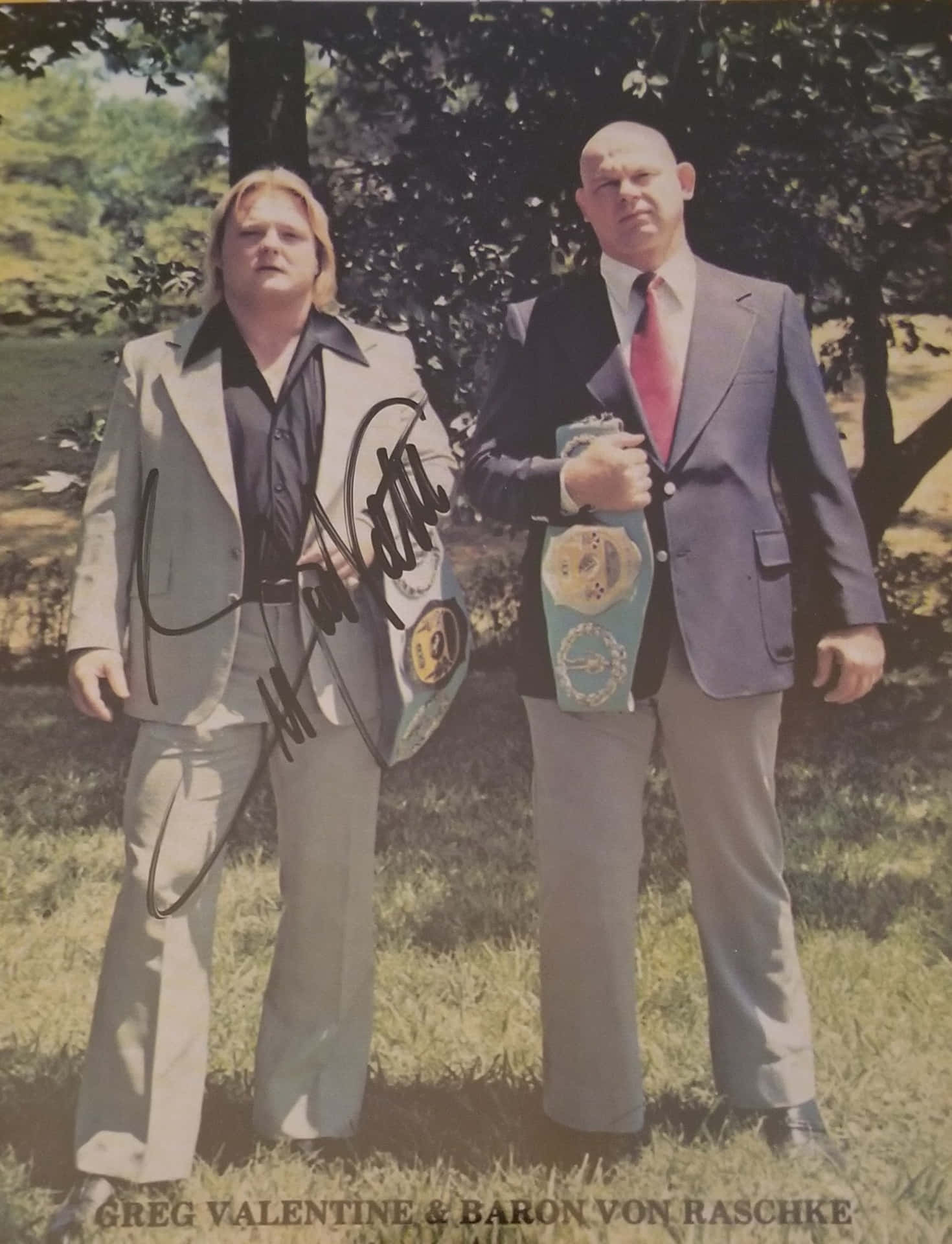 American Wrestlers Baron Von Raschke And Greg Valentine Background