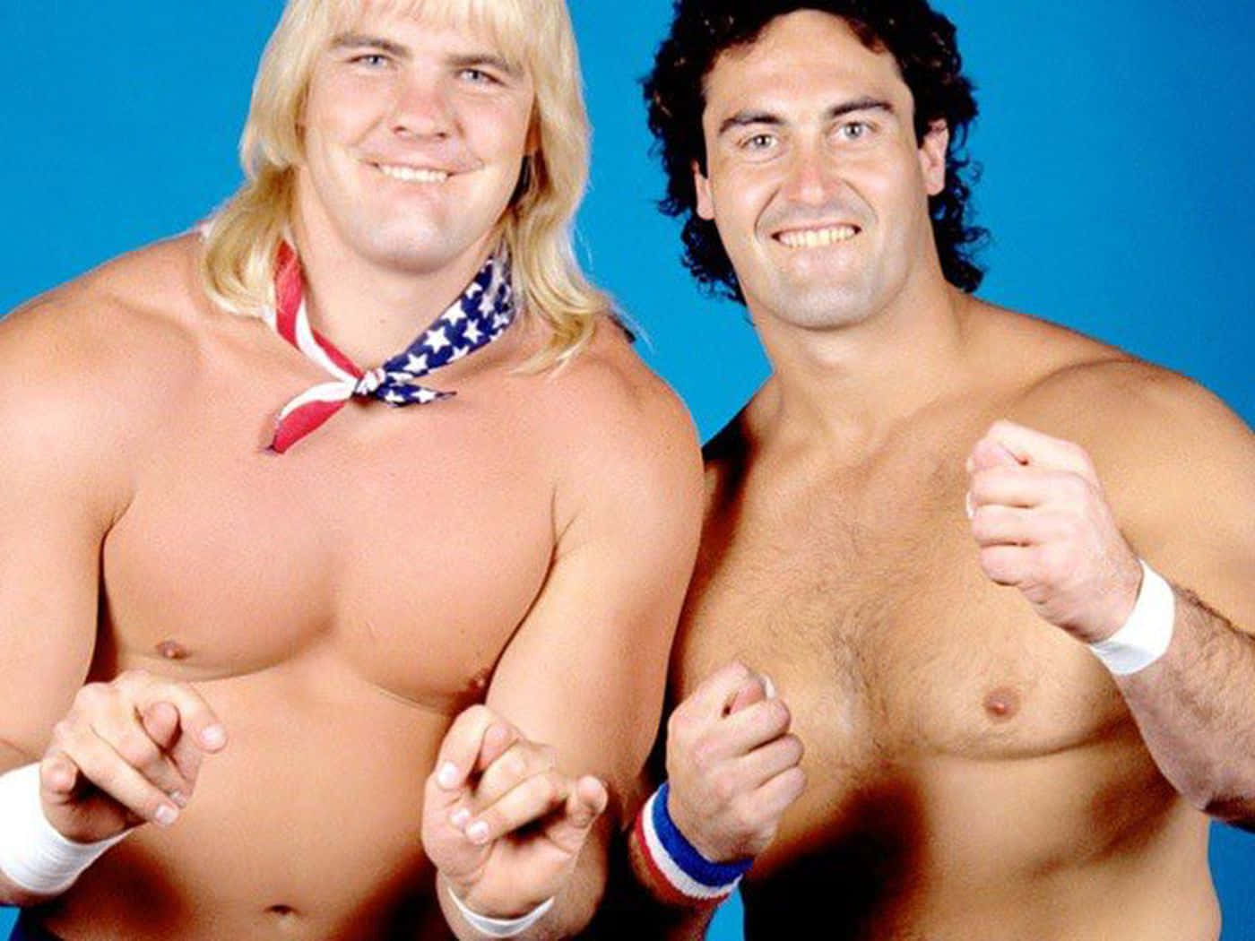 American Wrestlers Barry Windham And Mike Rotunda Retro 1985 Background