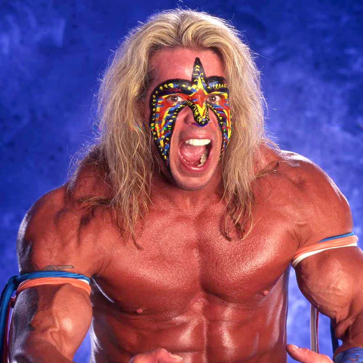 American Wwe Wrestler Ultimate Warrior Retro Medium Close Up Shot