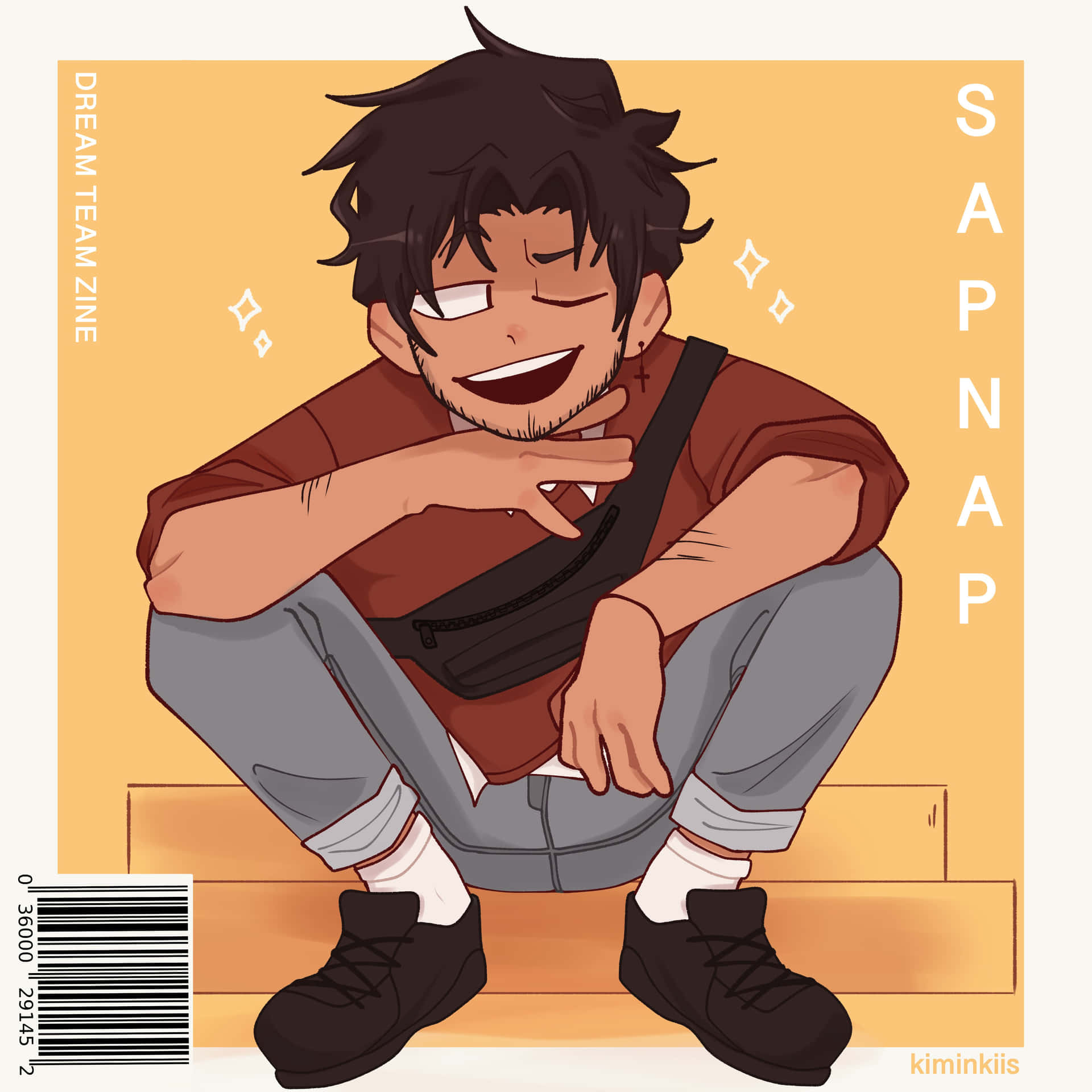 American Youtuber Sapnap Sitting Pose Digital Artwork Background