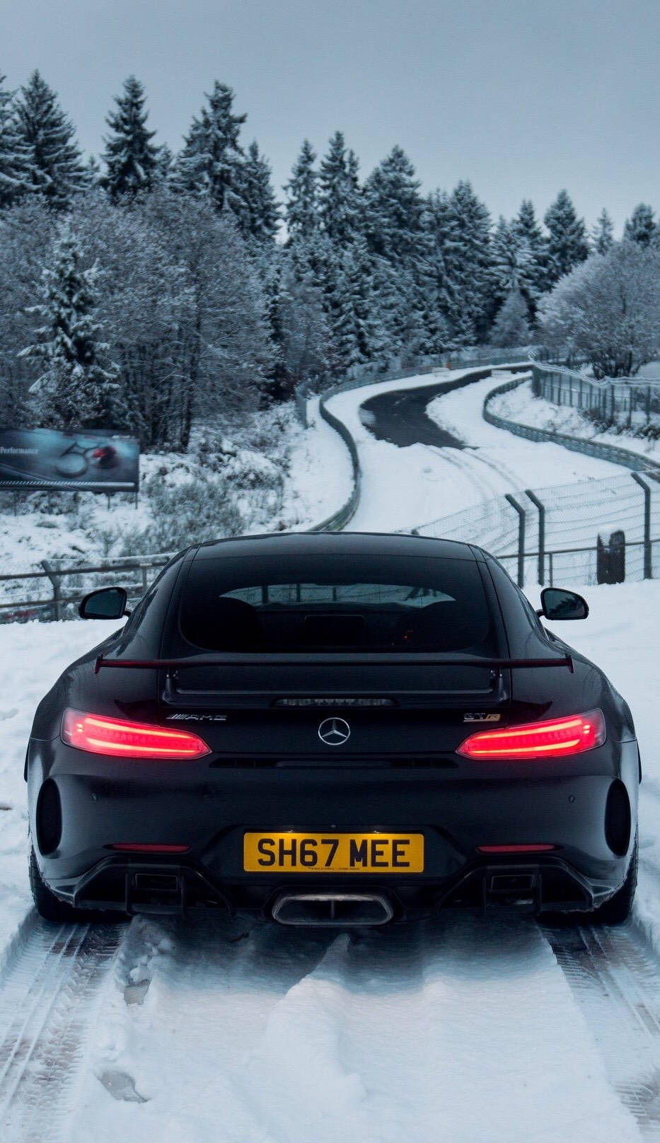 Amg Gt R Snow Road Background