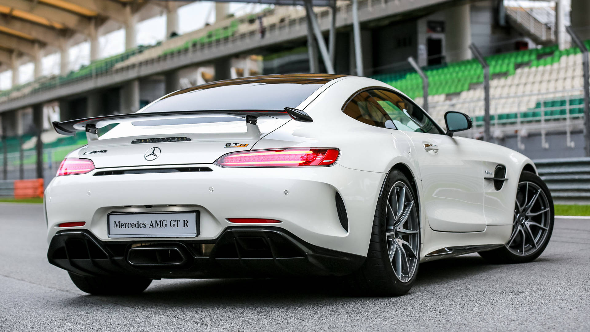 Amg Gtr White Rear-view Background