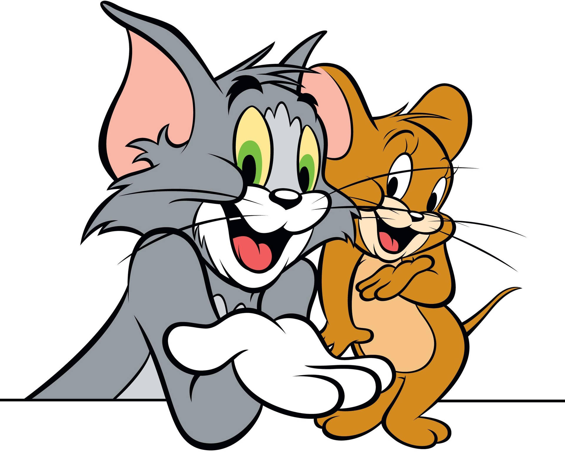 Amicable Tom And Jerry Cartoon Background
