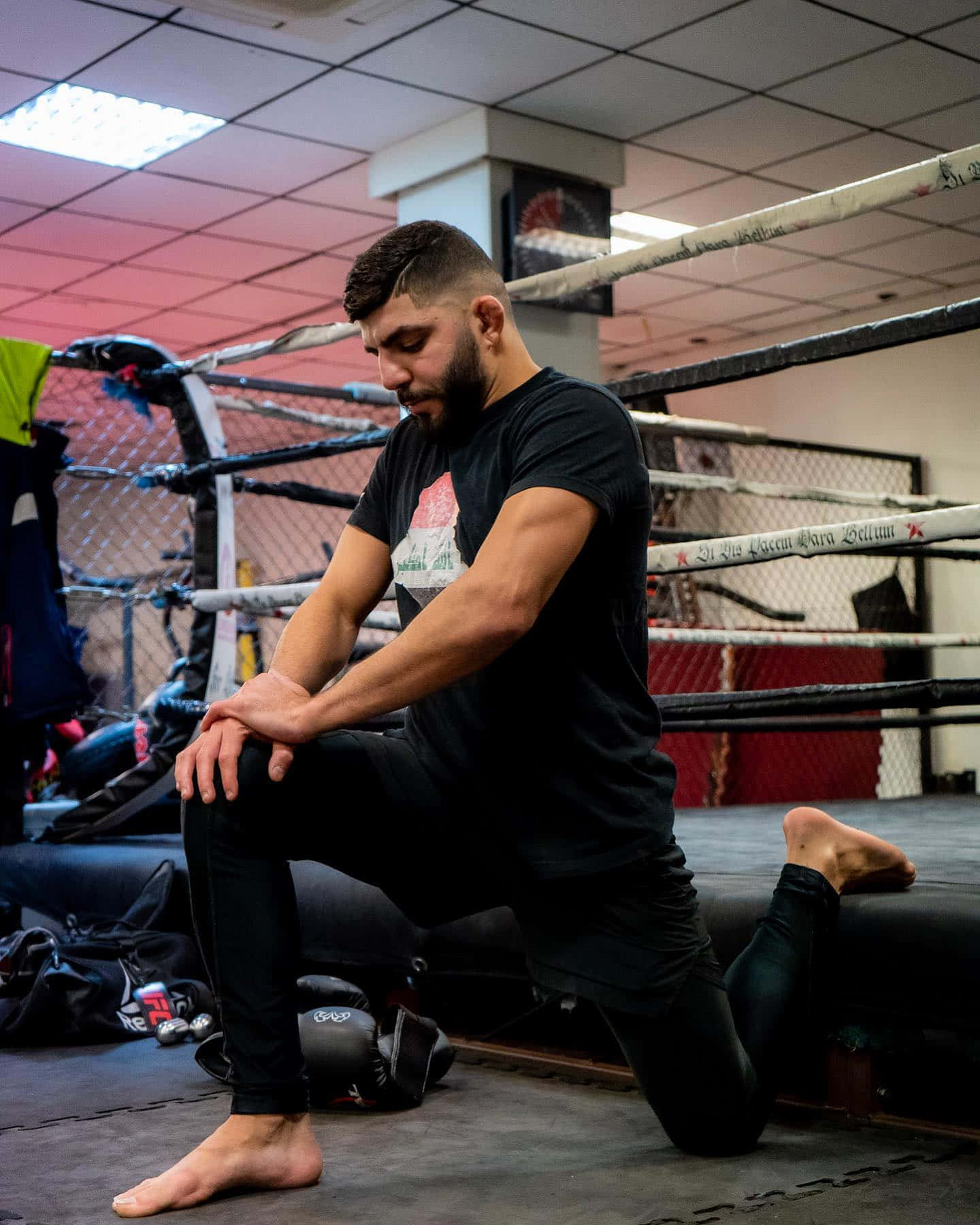 Amir Albazi Leg Stretches