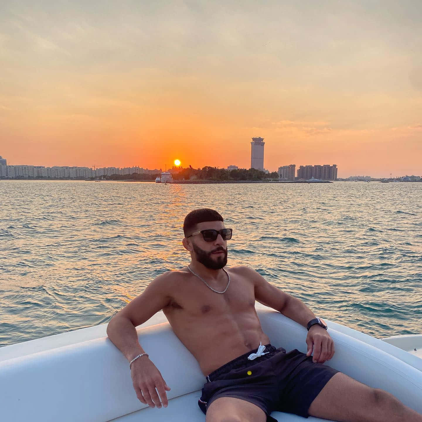 Amir Albazi On Yacht Background