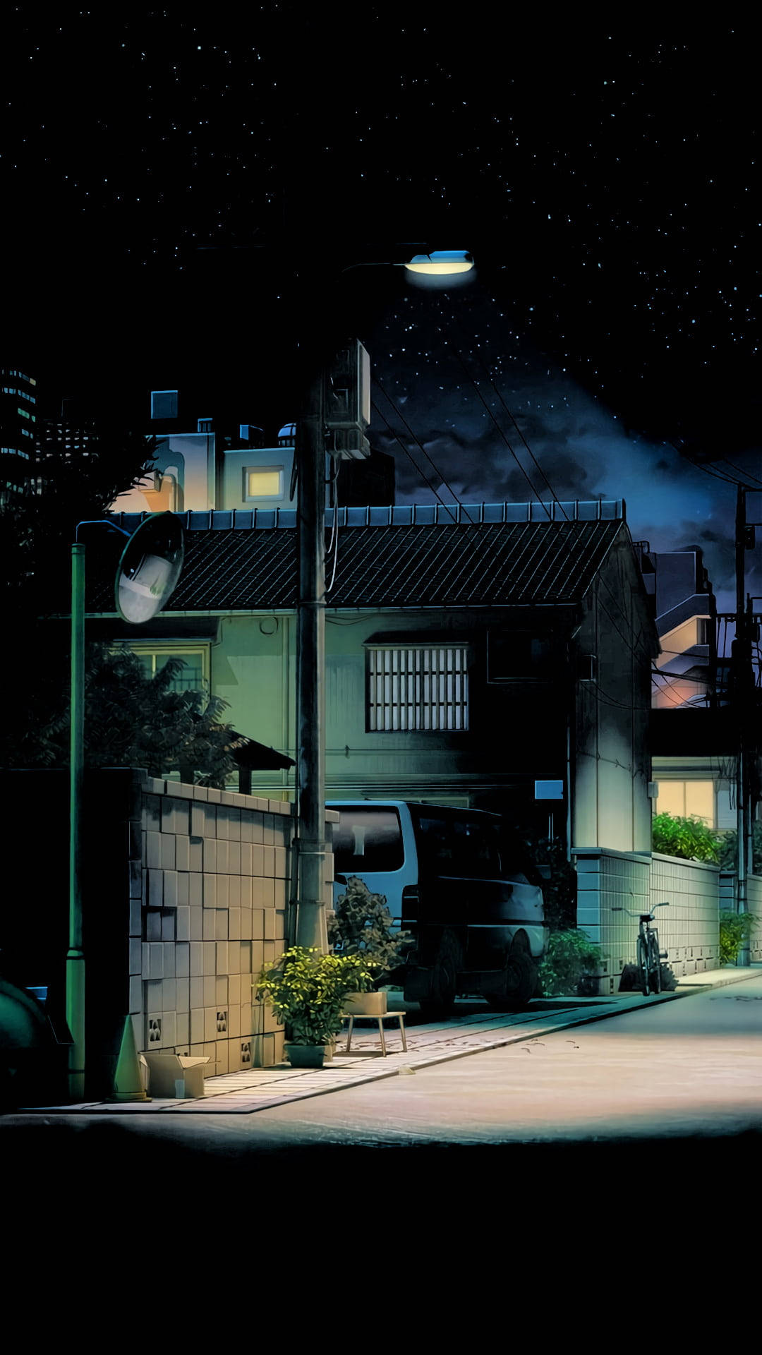 Amoled Android Anime Night Street Background