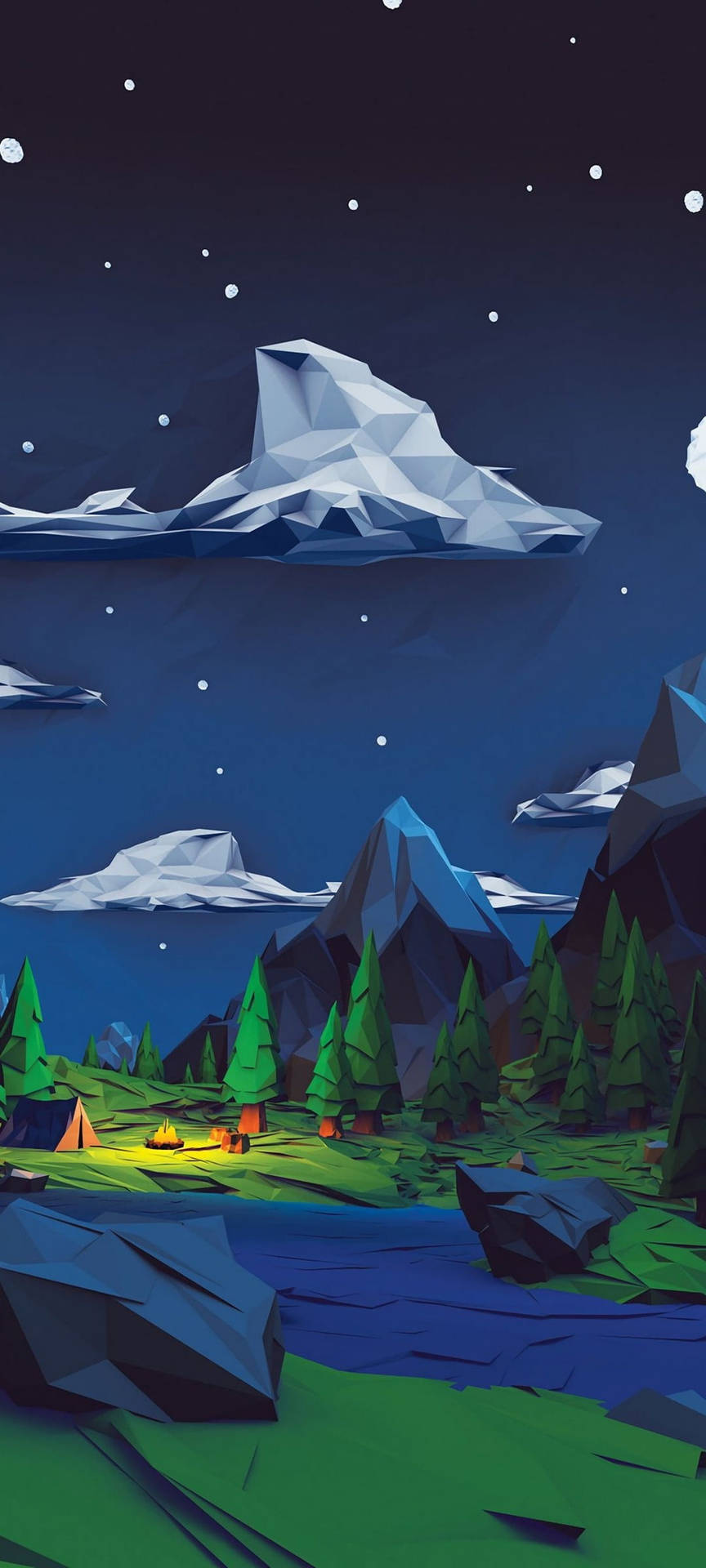 Amoled Android Dark Vector Mountain Art Background