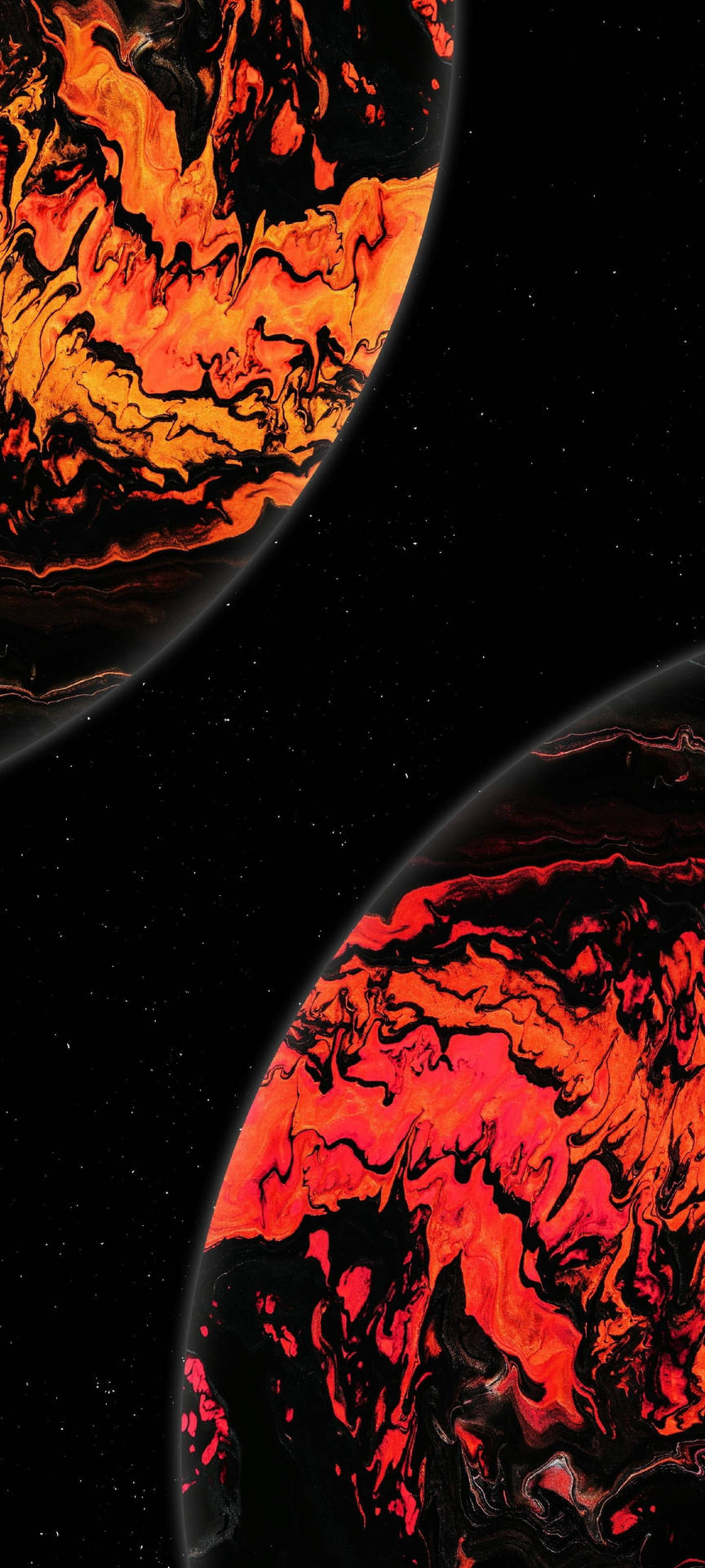 Amoled Android Red Black Planets Background