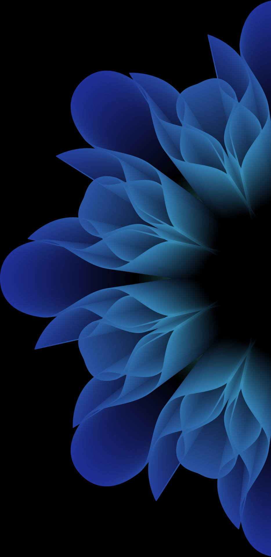 Amoled Android Solid Pastel Blue Flower Background