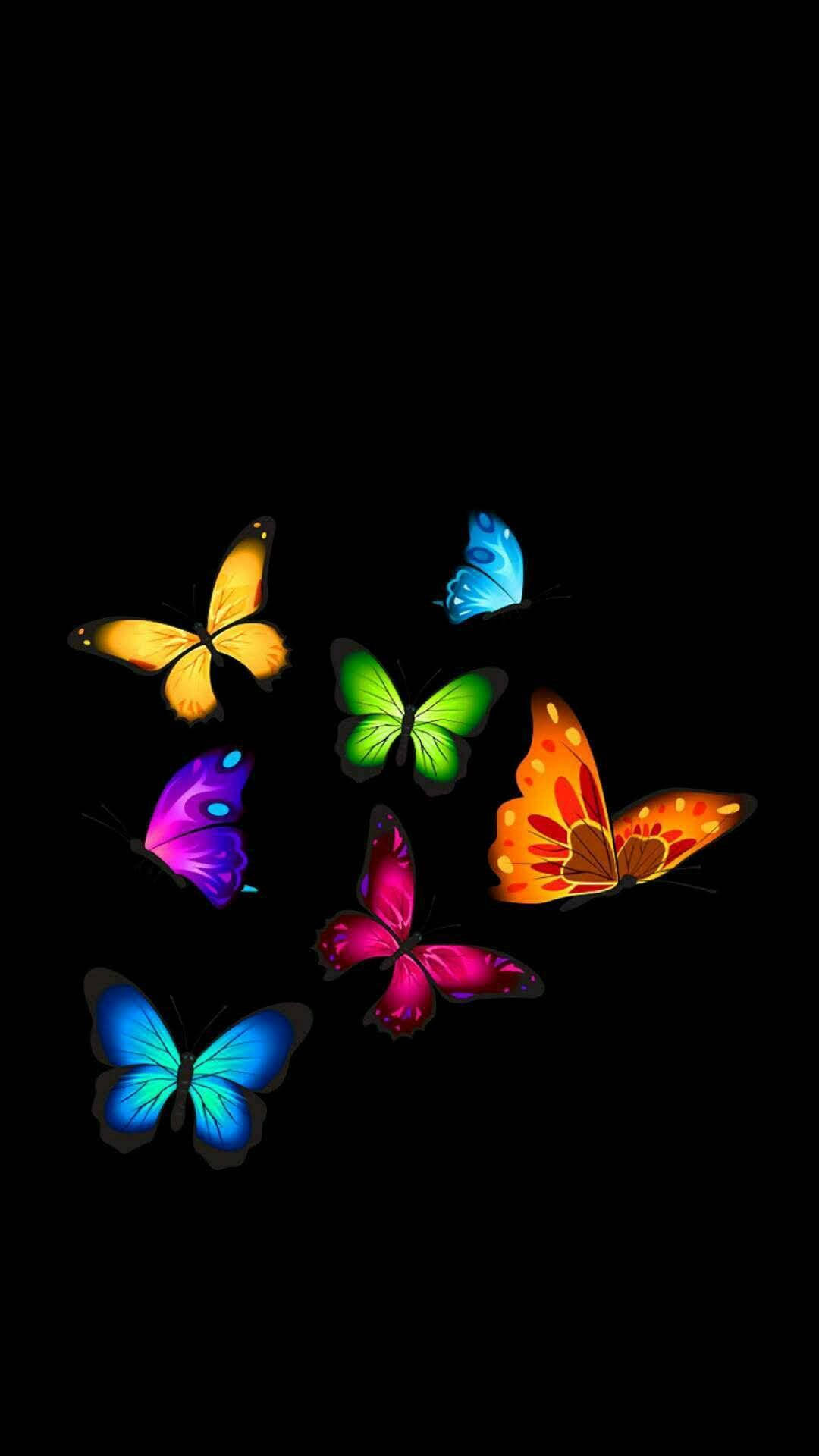 Amoled Butterflies 4k Background
