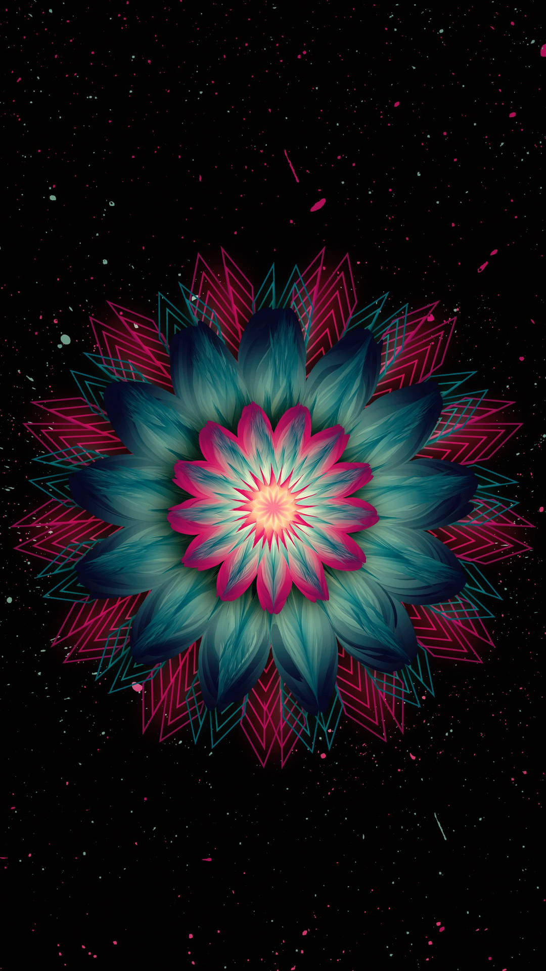 Amoled Flower Mandala Background