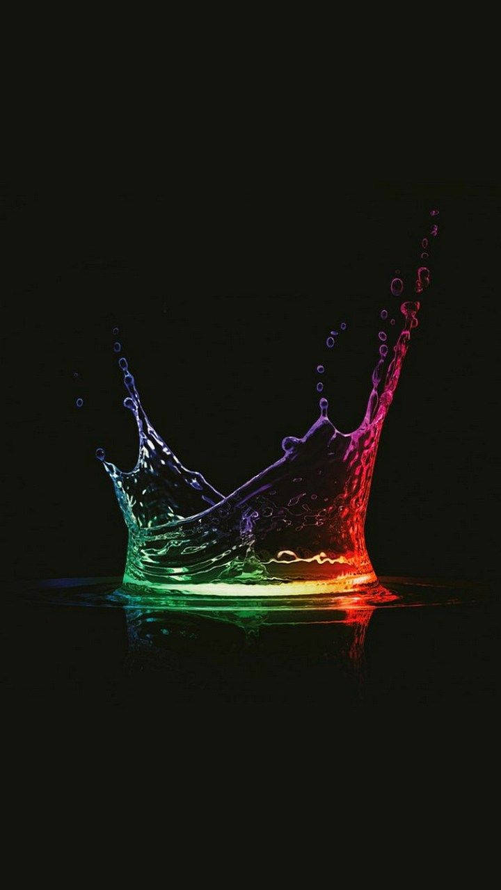 Amoled Rainbow Water Splash 4k Background