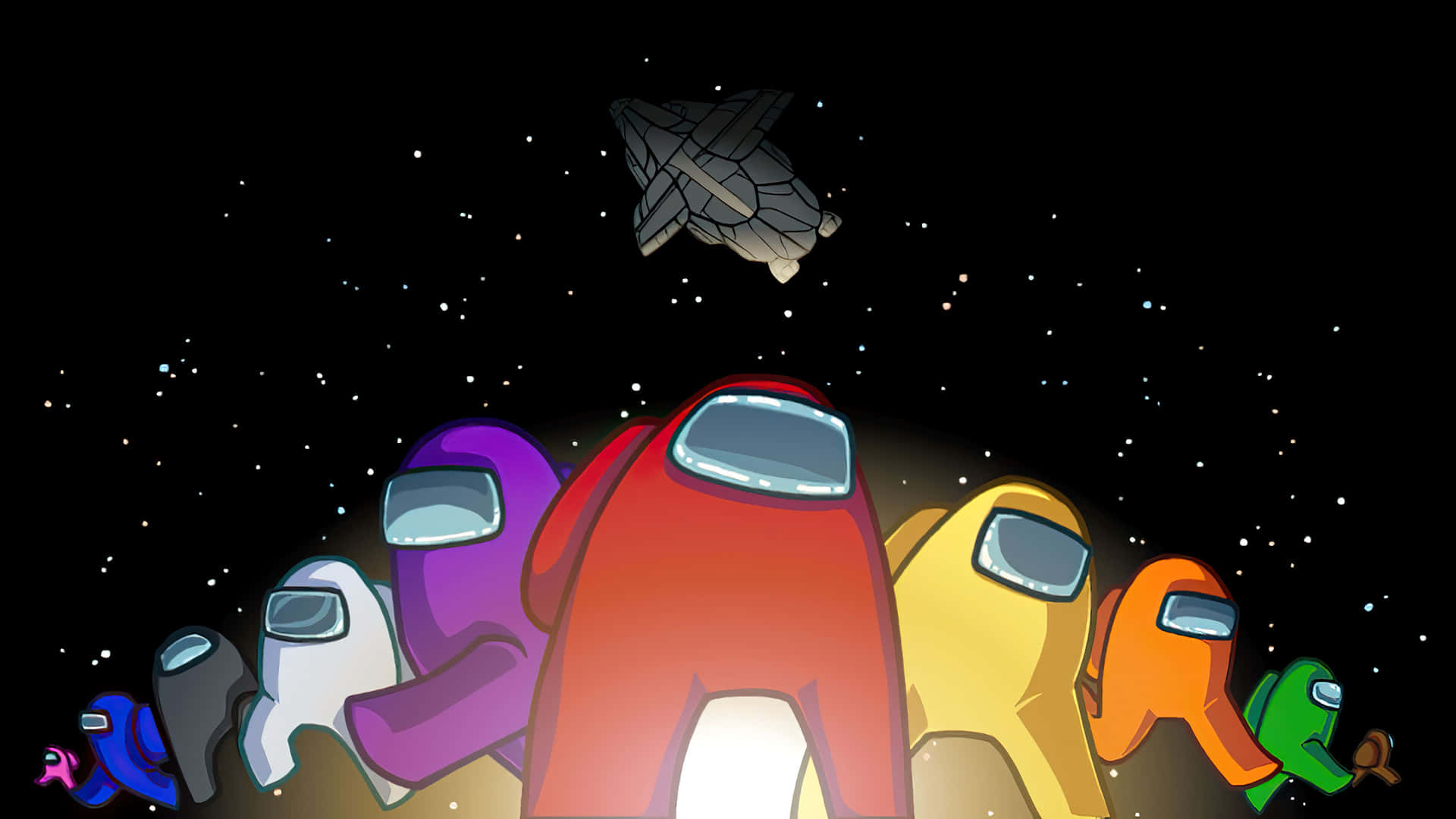 Among Us Galaxy Complete Characters Landscape Background