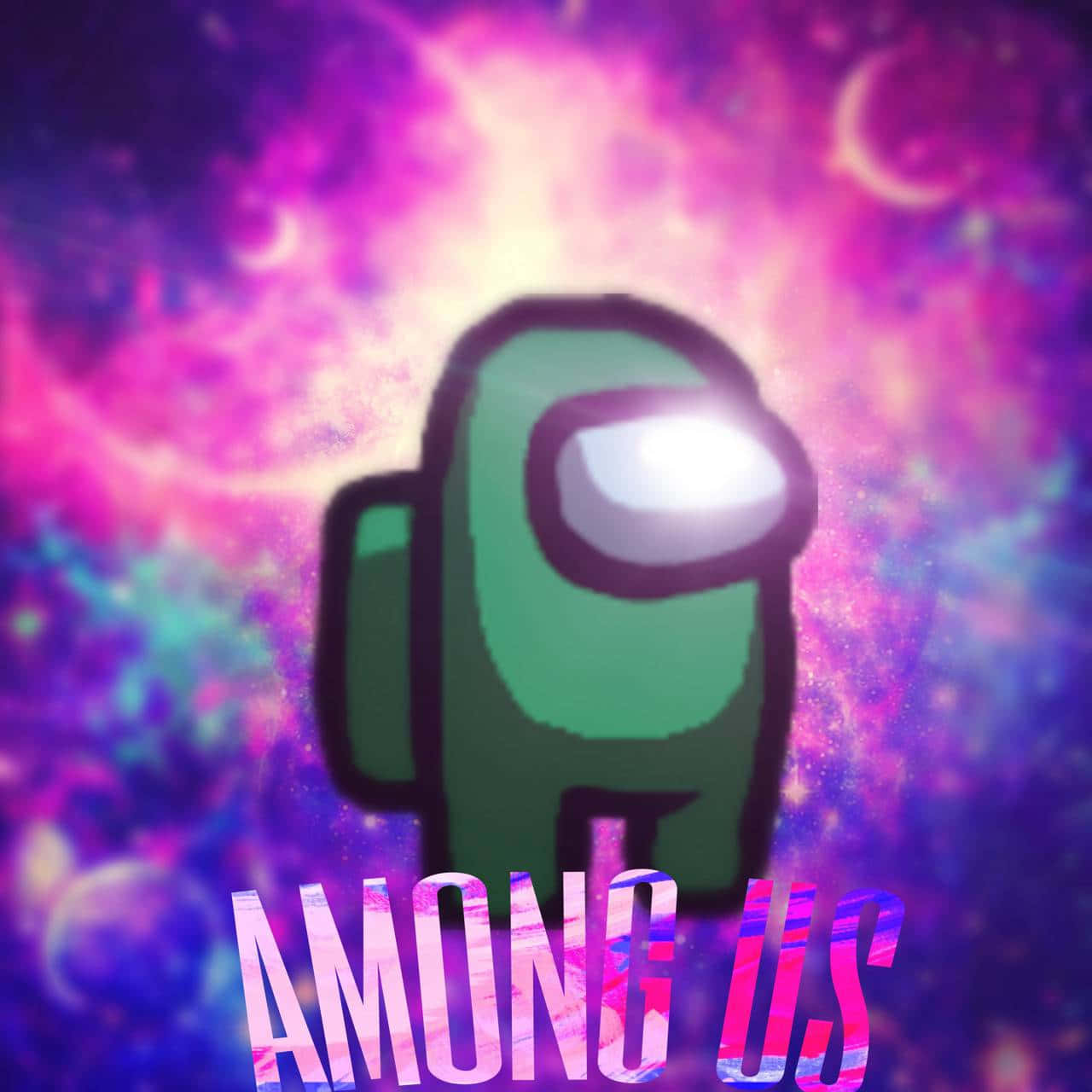 Among Us Galaxy Dark Green Character Background