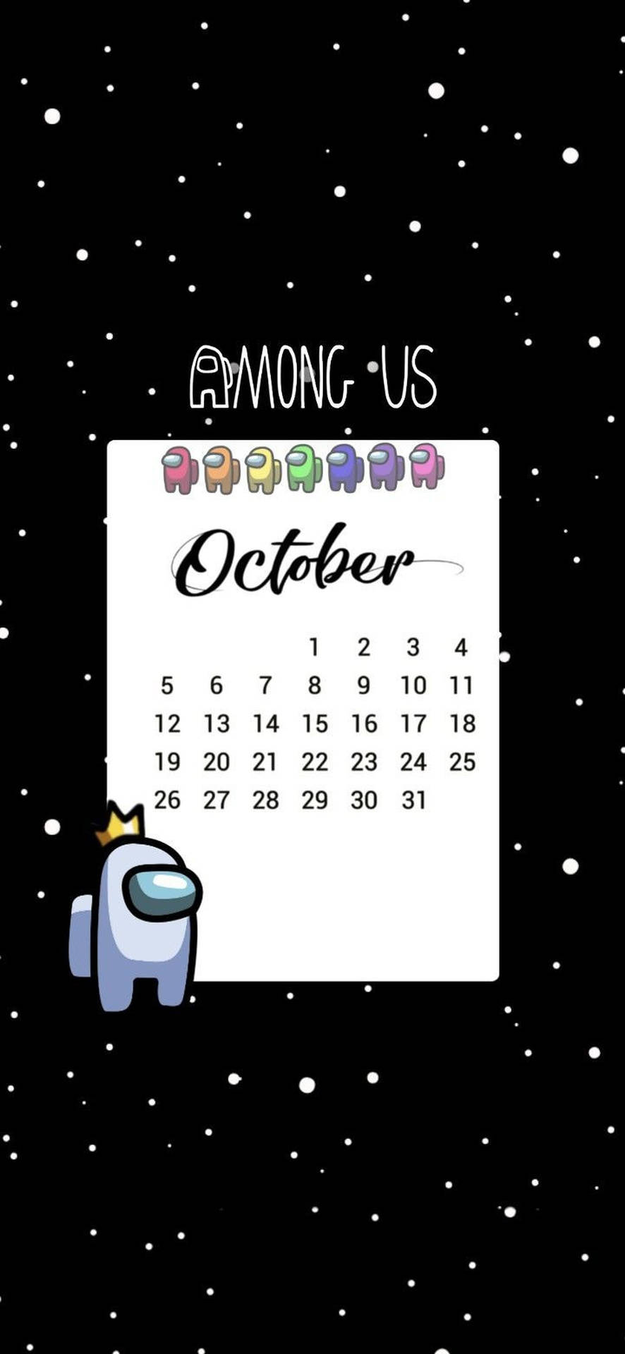 Among Us Space October Calendar