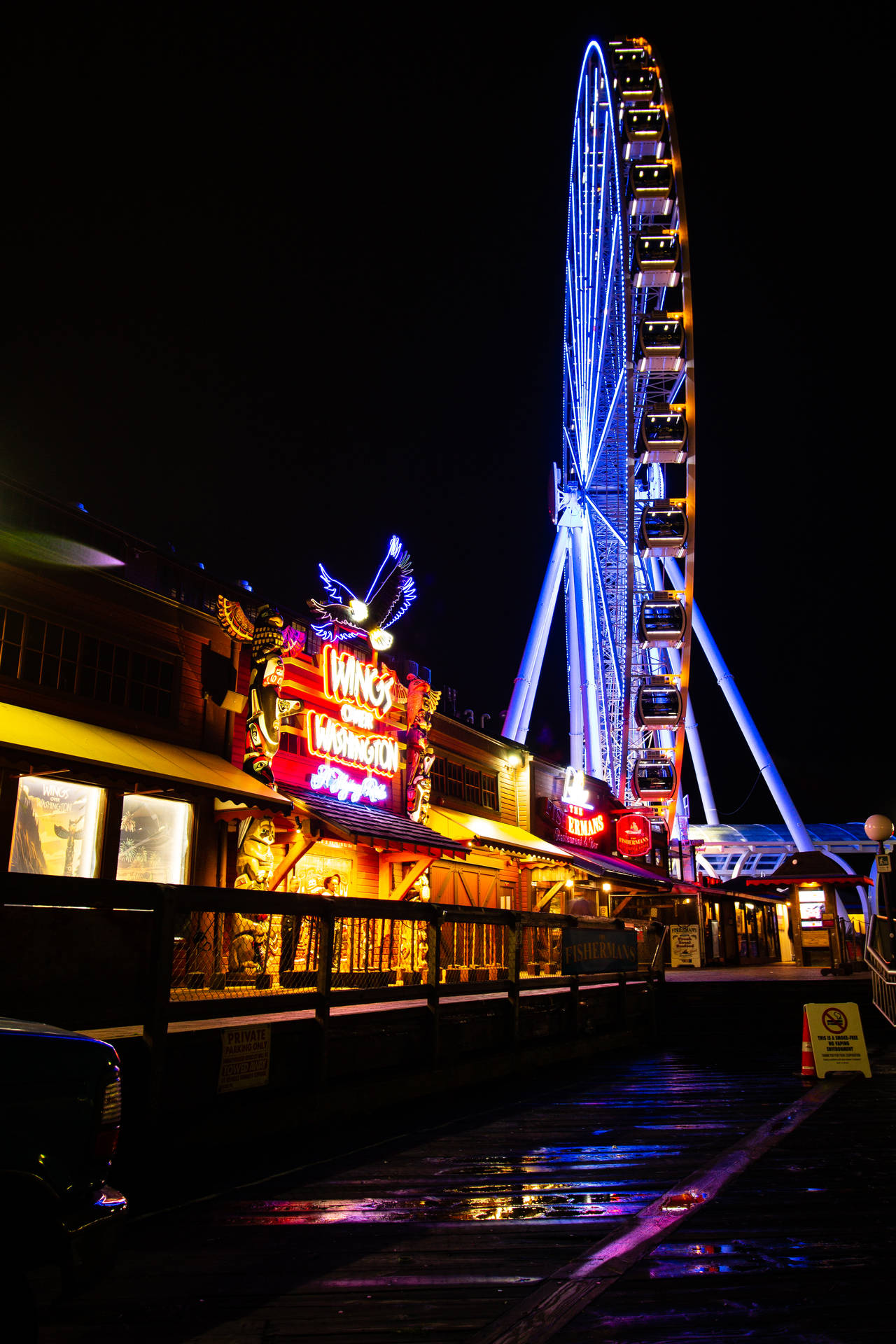 Amusement Park Neon Iphone Background