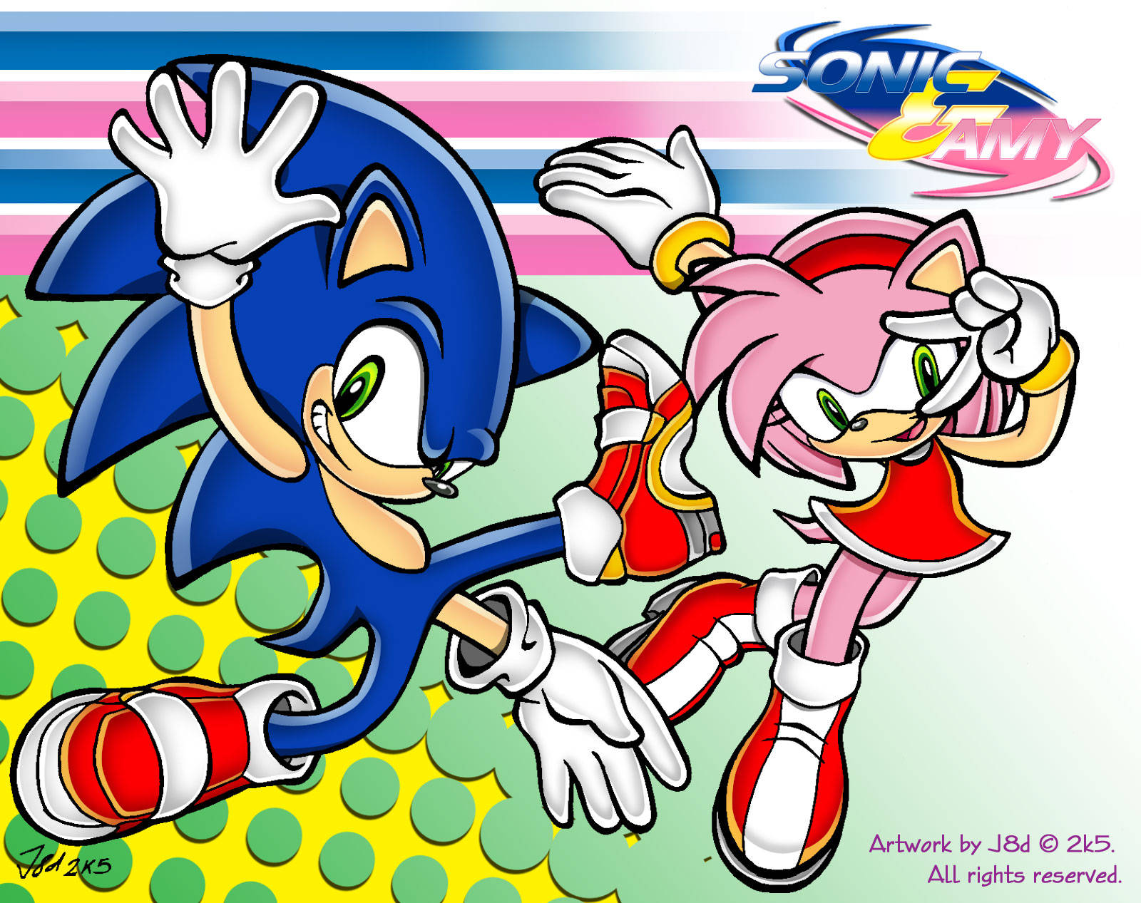 Amy Rose And Sonic Artwork Background