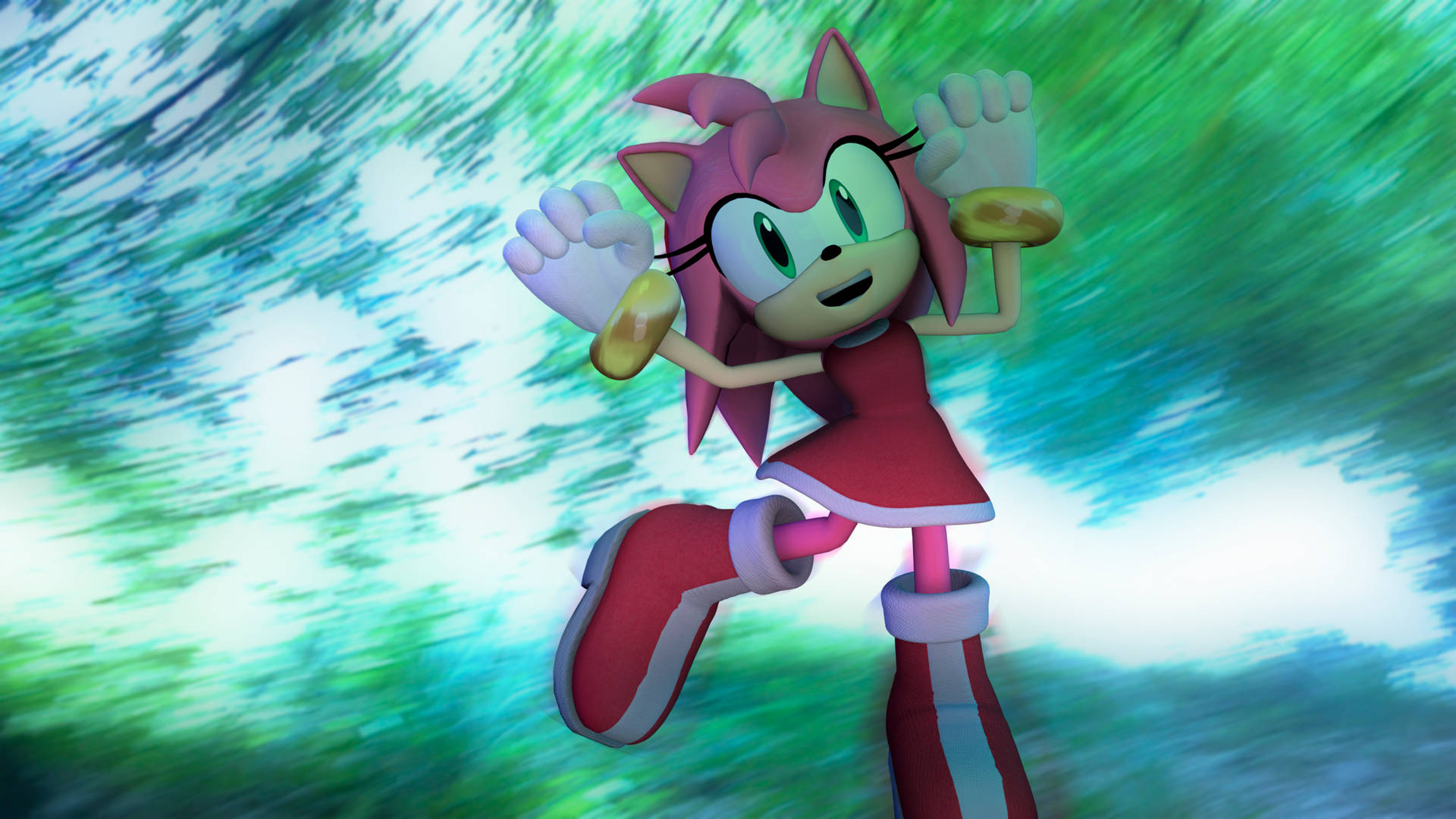 Amy Rose Green Aesthetic Background