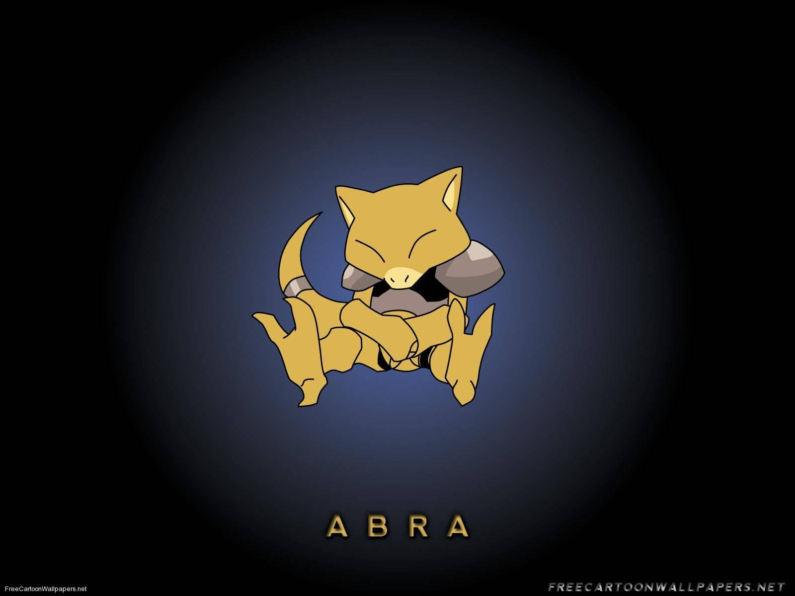 An Abra Pokemon Enjoying A Serene Moment While Sitting. Background