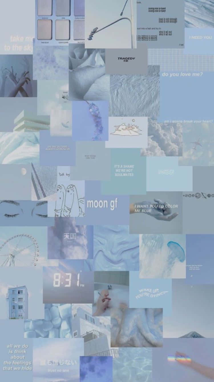 An Abstract Blue Collage Background