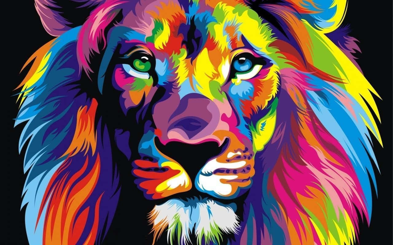 An Abstract Lion Majestically Roaring Background