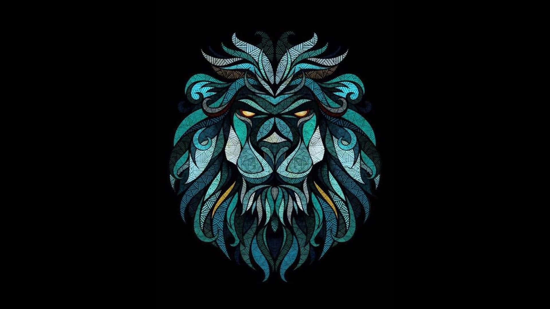 An Abstract Lion Silhouette Stands Out From A White Background Background