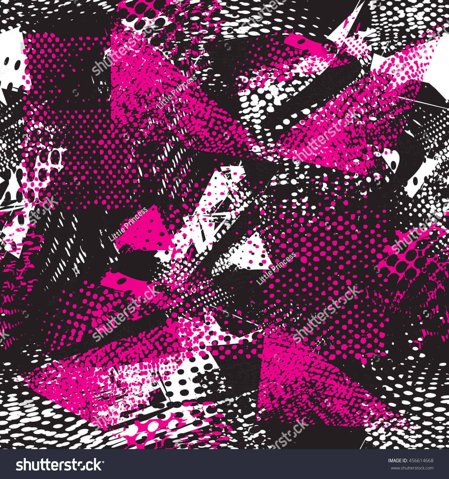An Abstract Pattern Of Pink, Black, And White Colors.