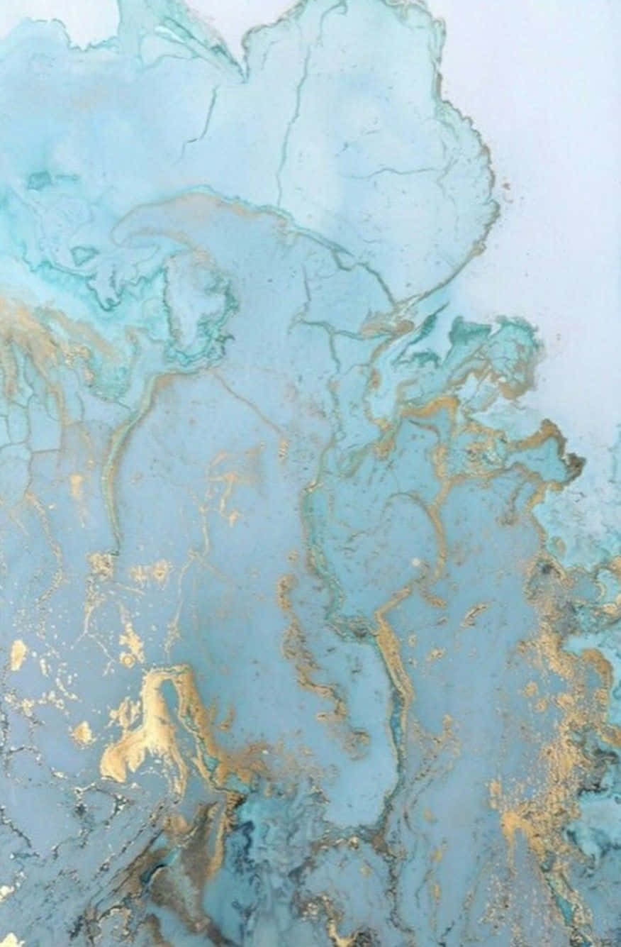 An Abstract Teal And White Marble Design. Background