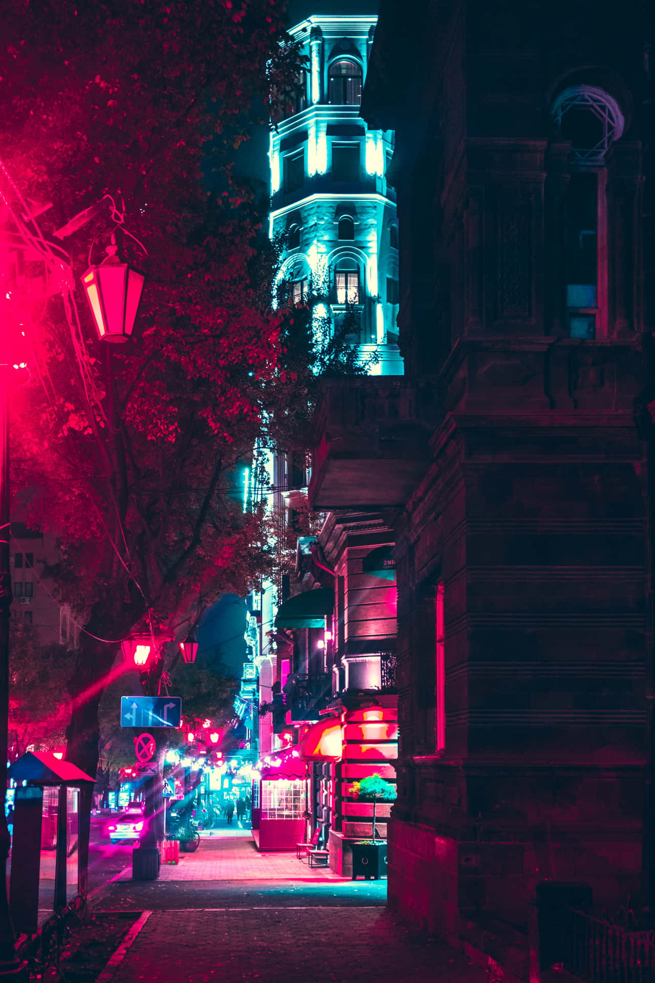An Abstract View Of The Bustling City Nightlife. Background