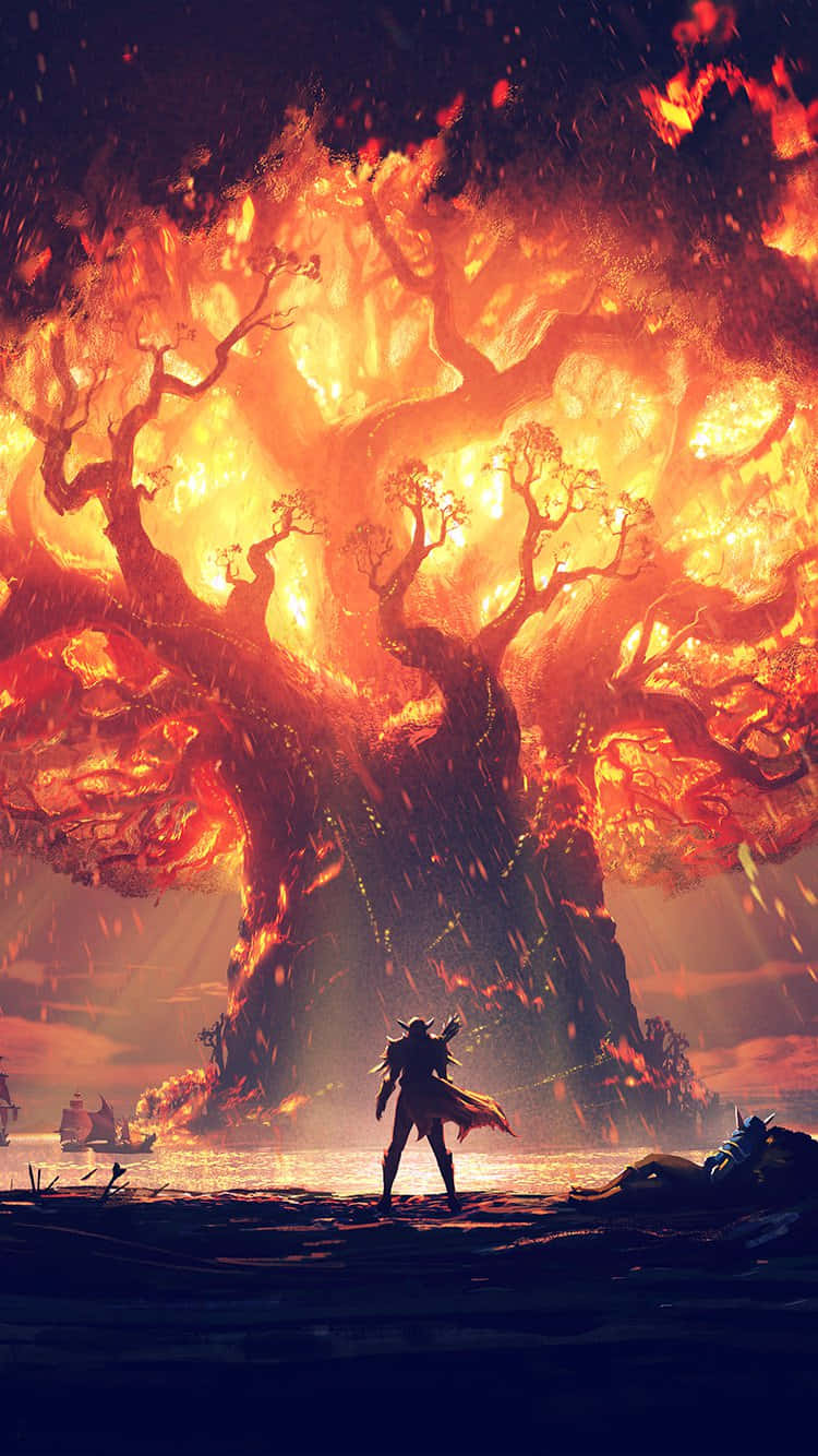 An Action-packed Anime Scene Background