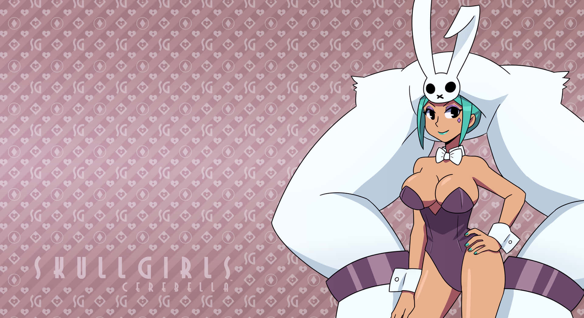 An Action-packed Moment From Skullgirls Featuring Four Iconic Characters Background