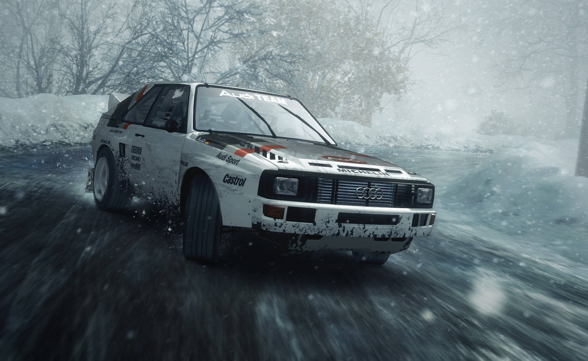 An Action-packed Moment With Audi Sport Quattro In Dirt Rally