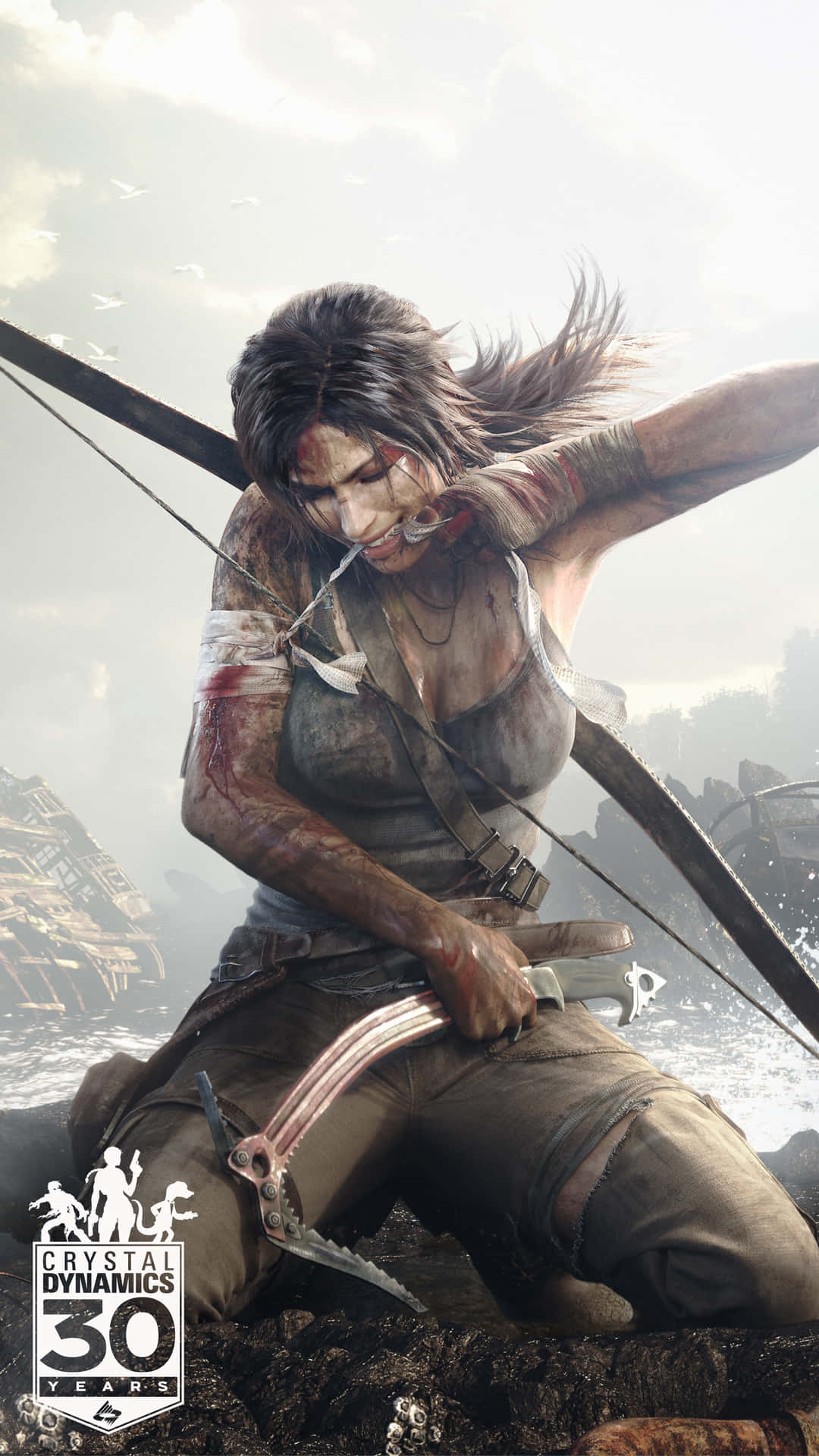 An Action Packed Scene From Tomb Raider For The Iphone 5s Background