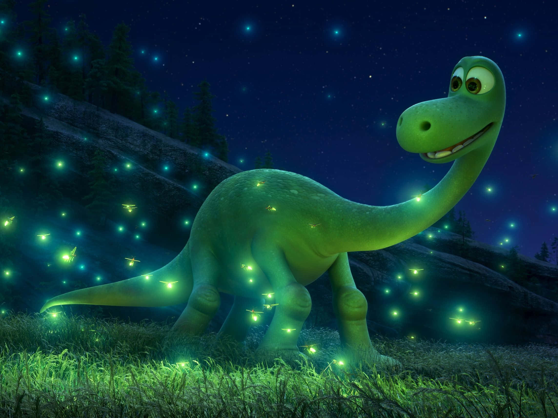 An Adorable Dinosaur Adorns This Cute Desktop Background Background