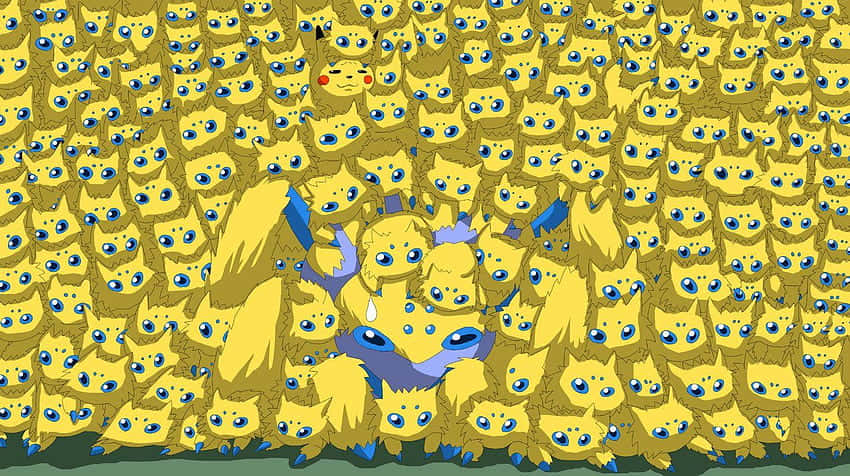 An Adorable Family Moment Of Joltik With Galvantula. Background