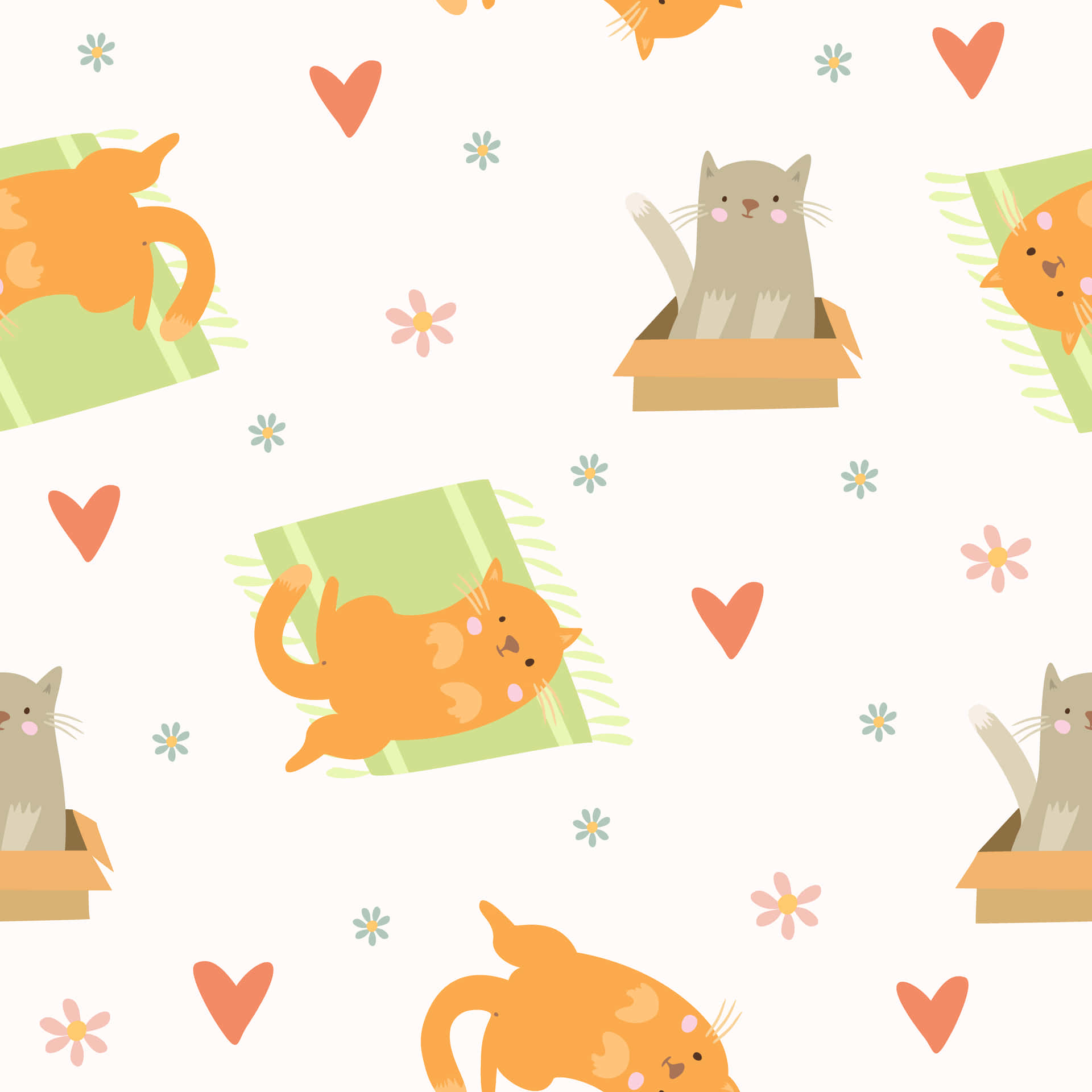 An Adorable Kawaii Anime Cat In A Cool Pose Background