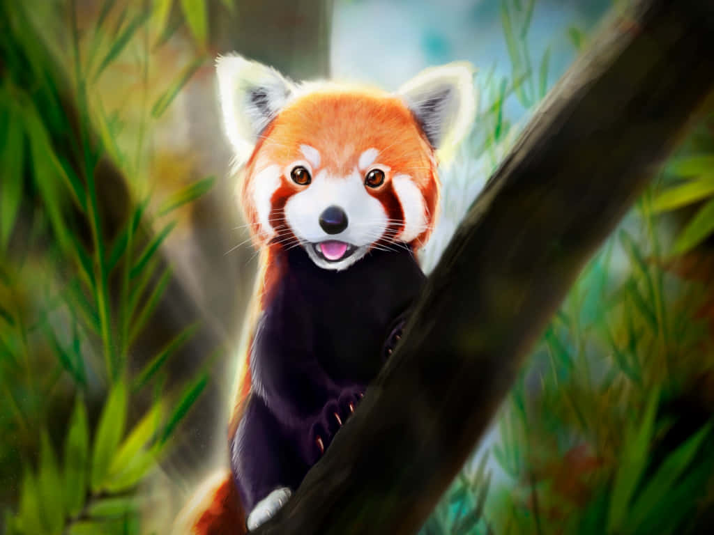 An Adorable Red Panda Background