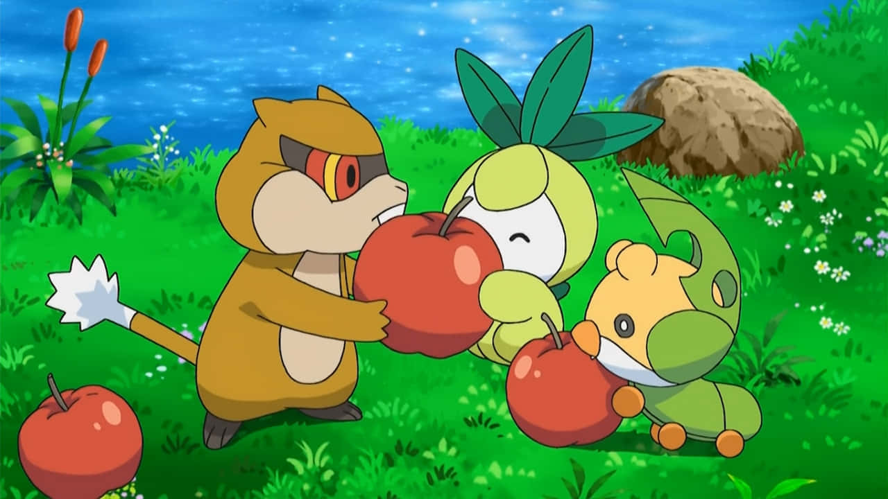 An Adorable Trio Of Patrat, Petilil, And Sewaddle Background