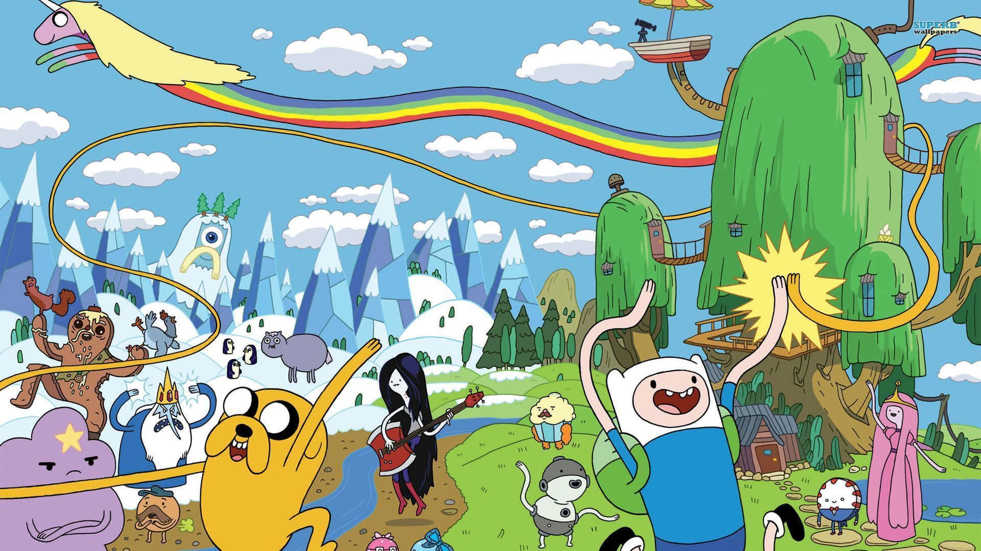 An Adventure Awaits You In The Magical Landscape Of Adventure Time Background